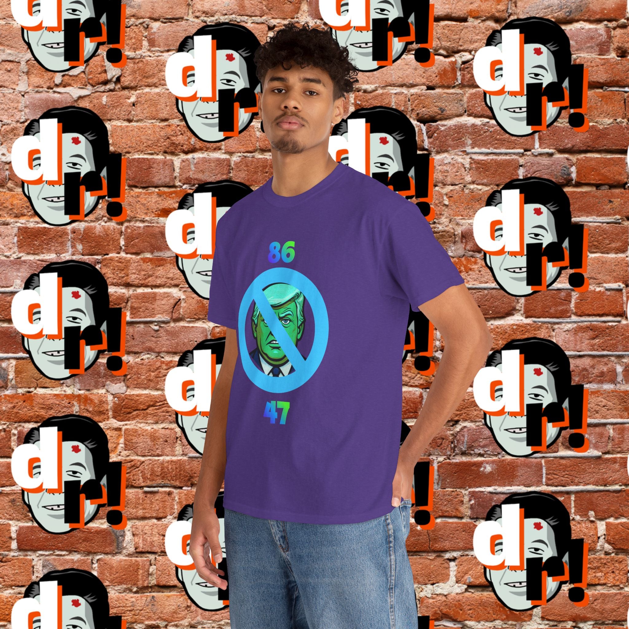 86/47 Lime & Blue Unisex Heavy Cotton Tee