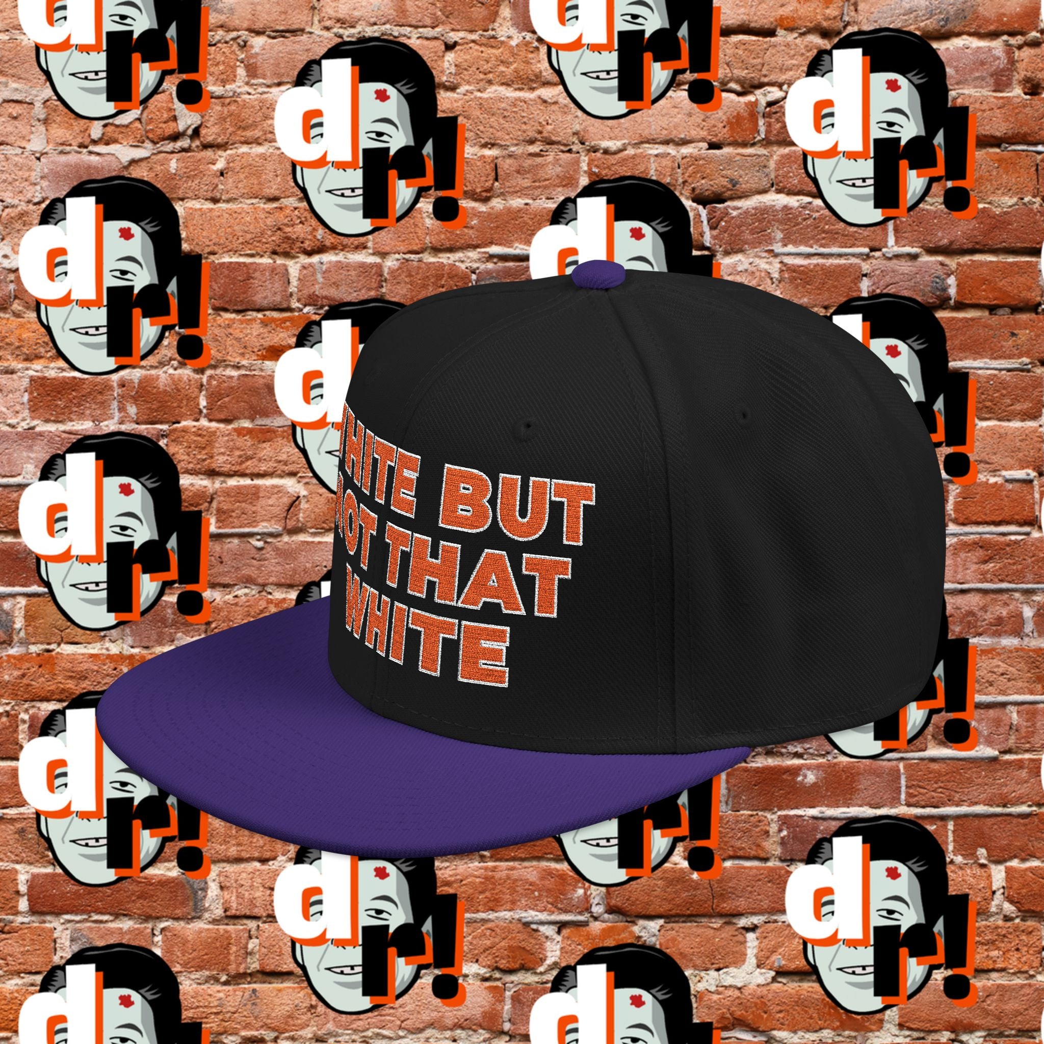 White But Not That White (Orange Letter w/o) Snapback