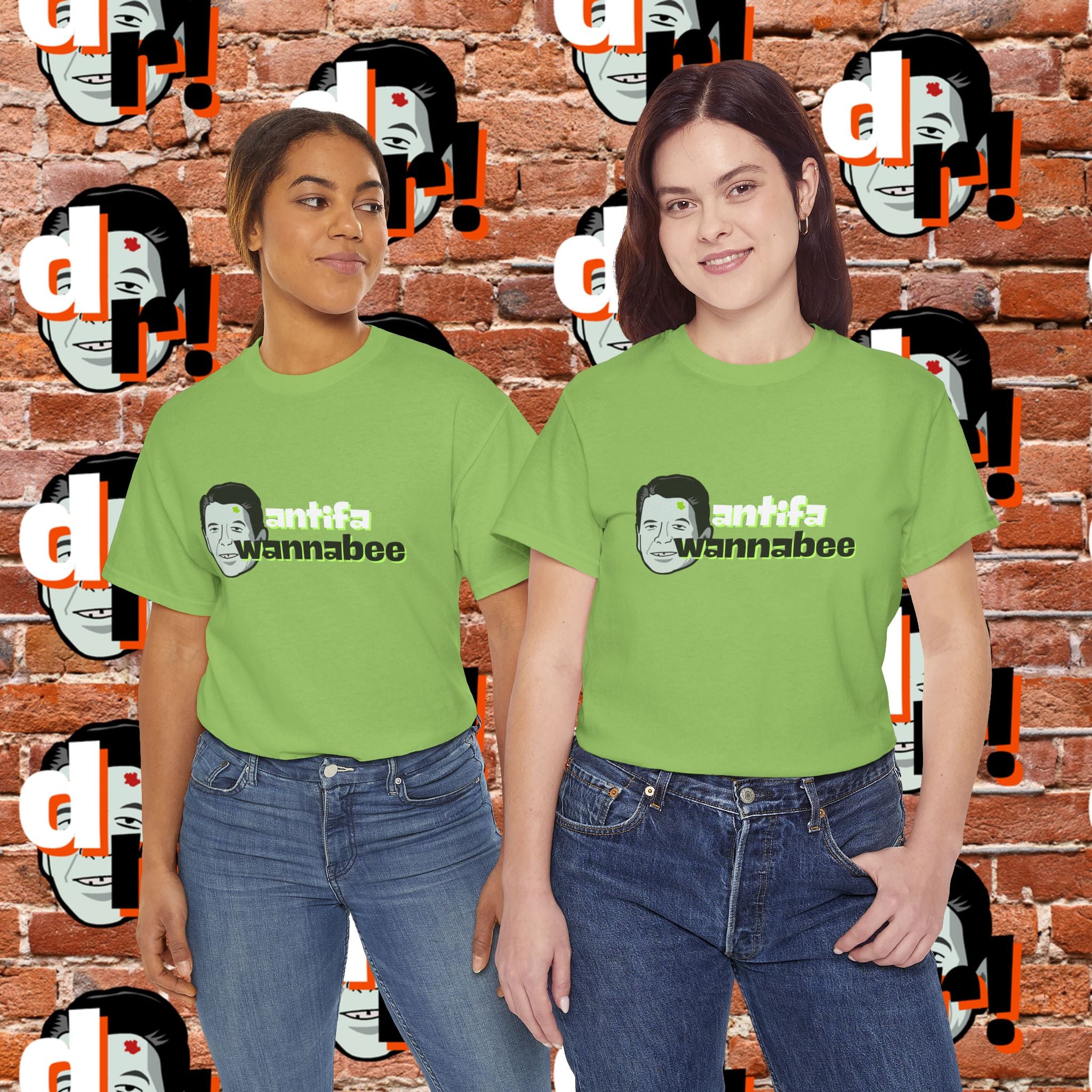 Antifa Wannabe (Lime) Unisex Heavy Cotton Tee