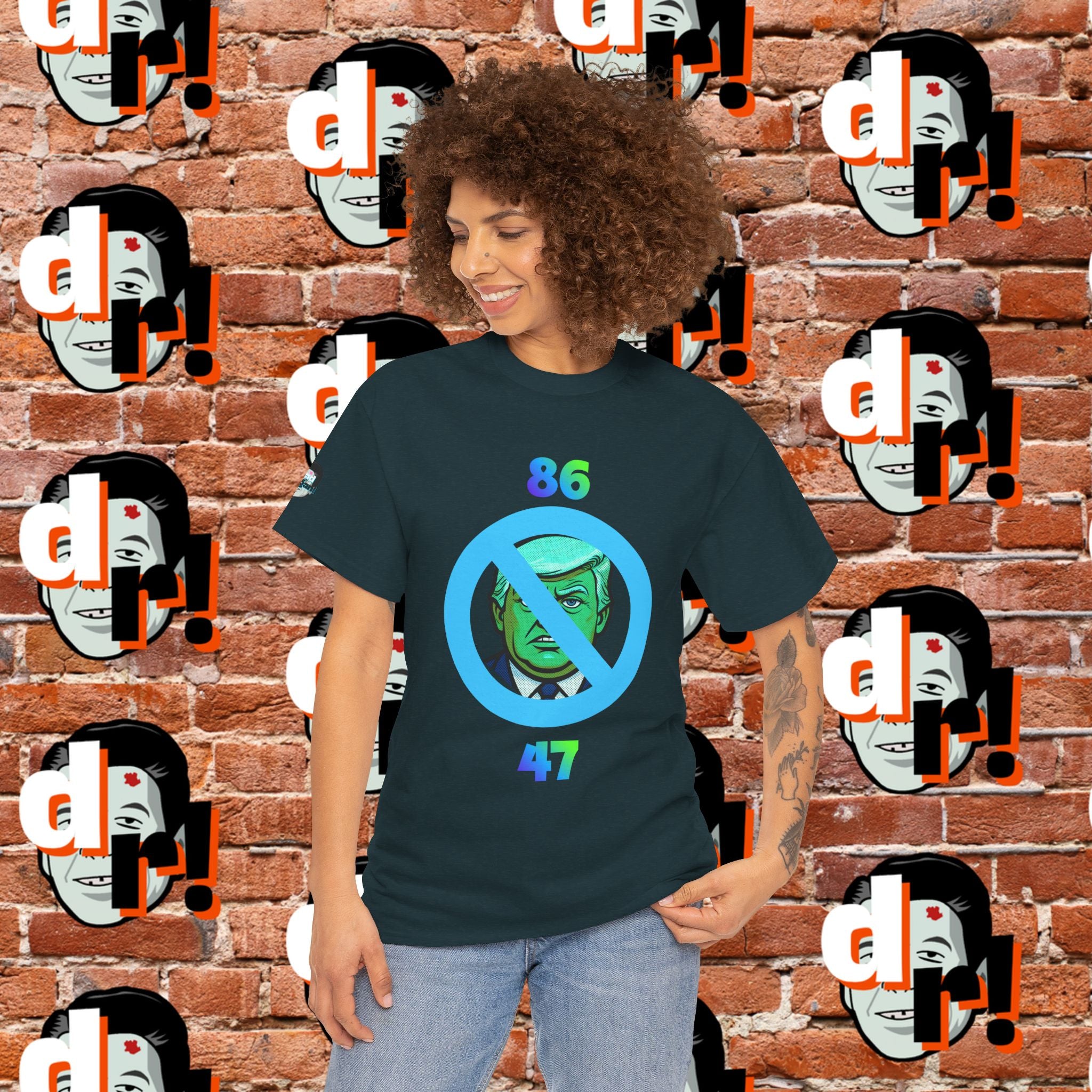 86/47 Lime & Blue Unisex Heavy Cotton Tee