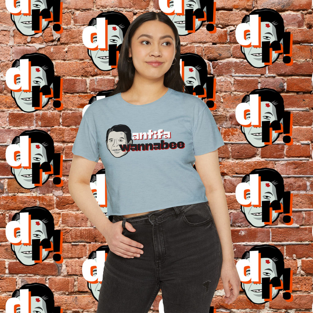 Antifa Wannabee Festival Crop Top (Red Letter)