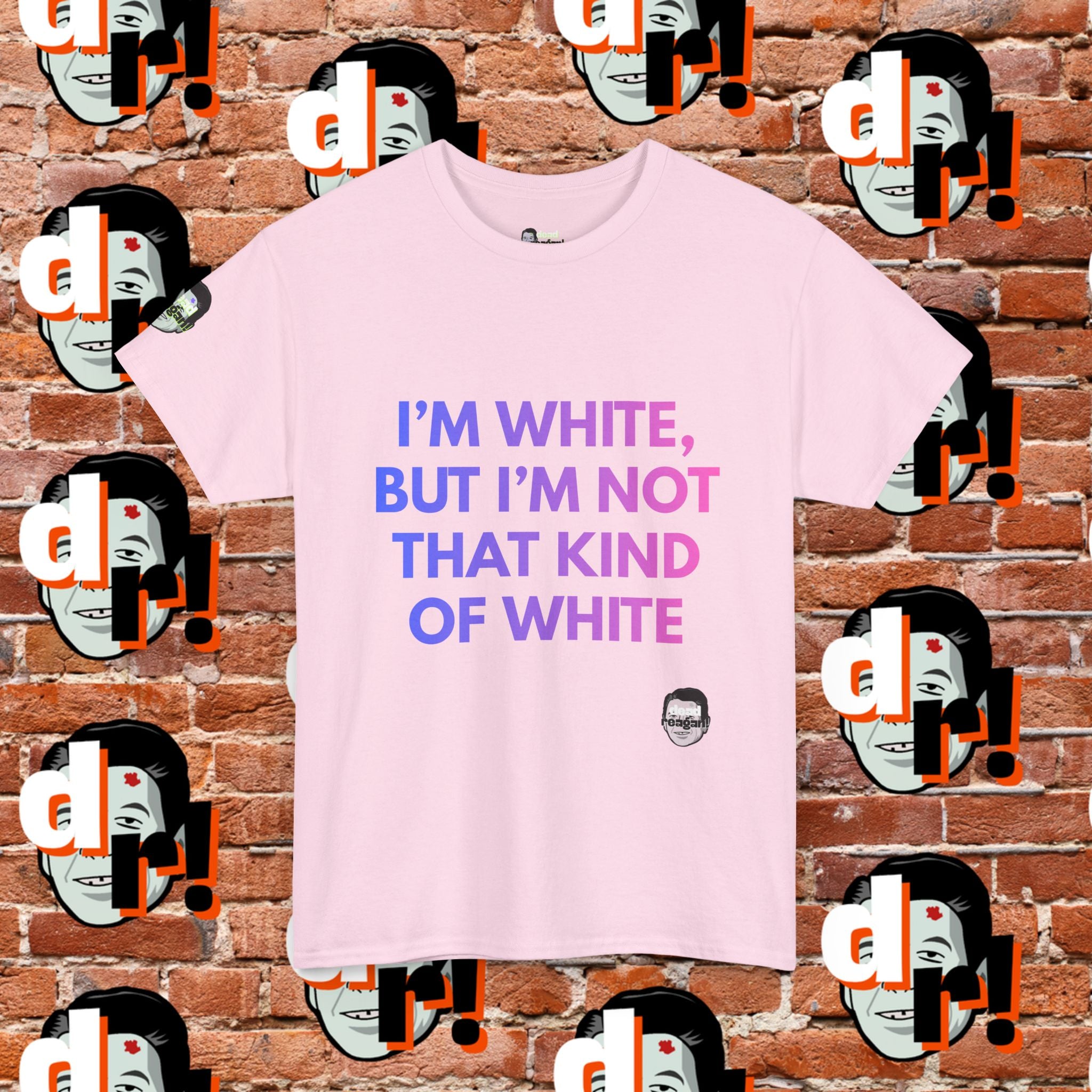 I’m White But… (Pink/Blue Gradient Letter) Unisex Heavy Cotton Tee