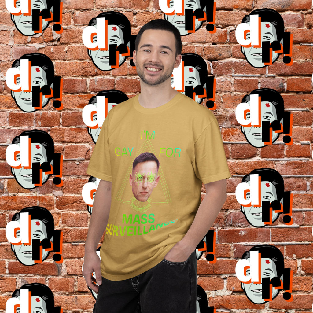 Gay for Mass Surveillance (Lime) Cotton T- Shirt