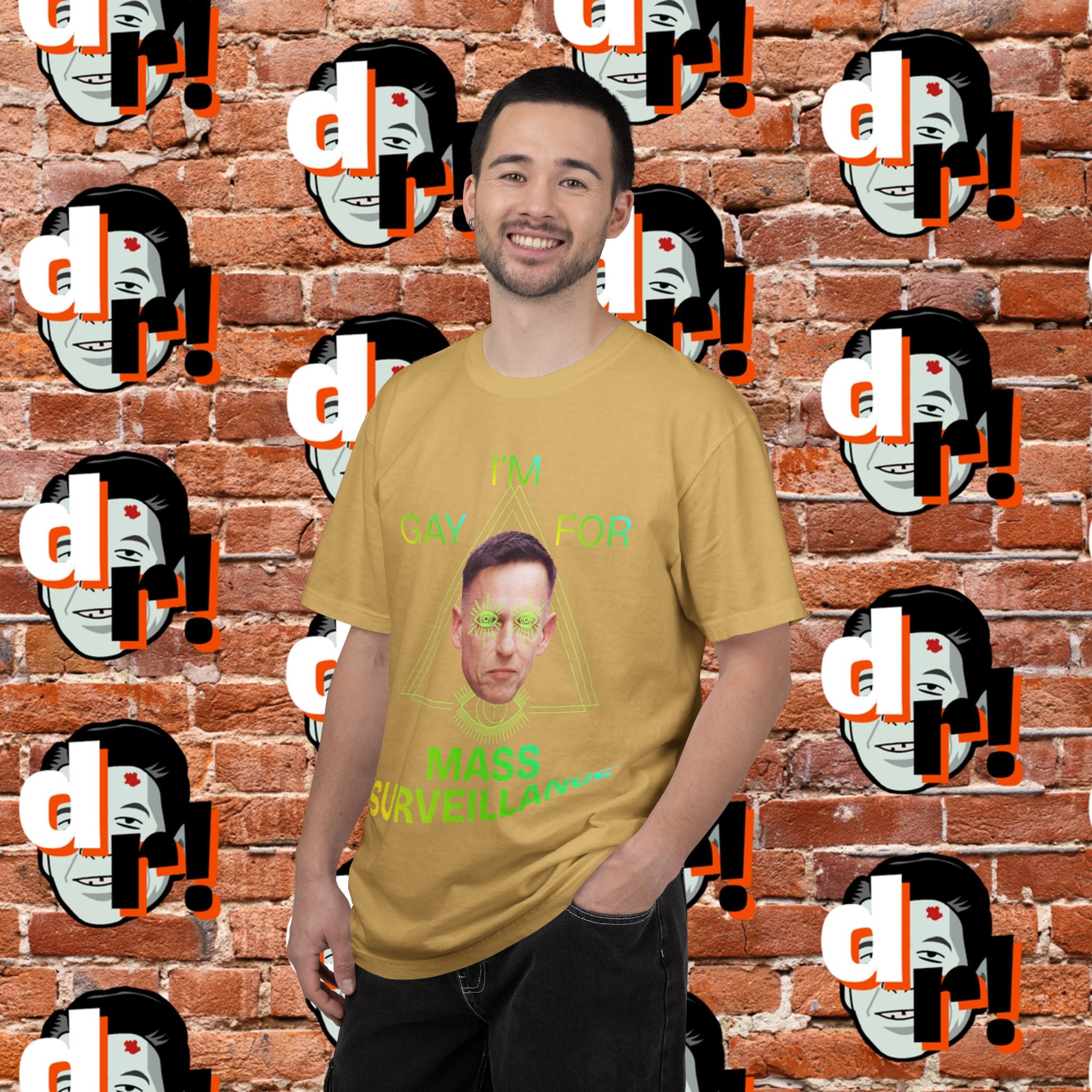 Gay for Mass Surveillance (Lime) Cotton T- Shirt