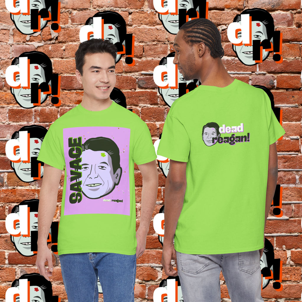 Savage Dead Reagan Graphic Tee Lavender and Lime