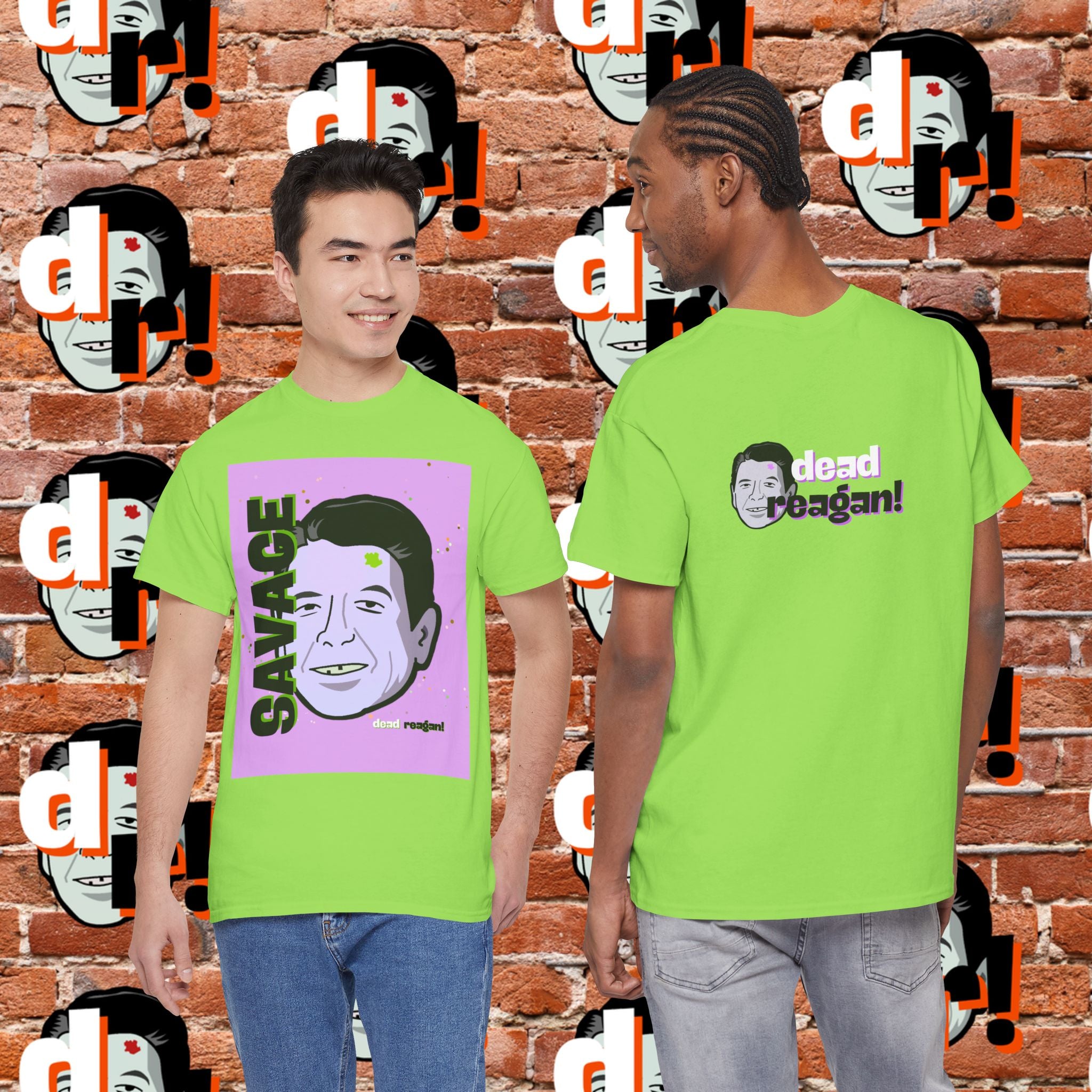 Savage Dead Reagan Graphic Tee Lavender and Lime