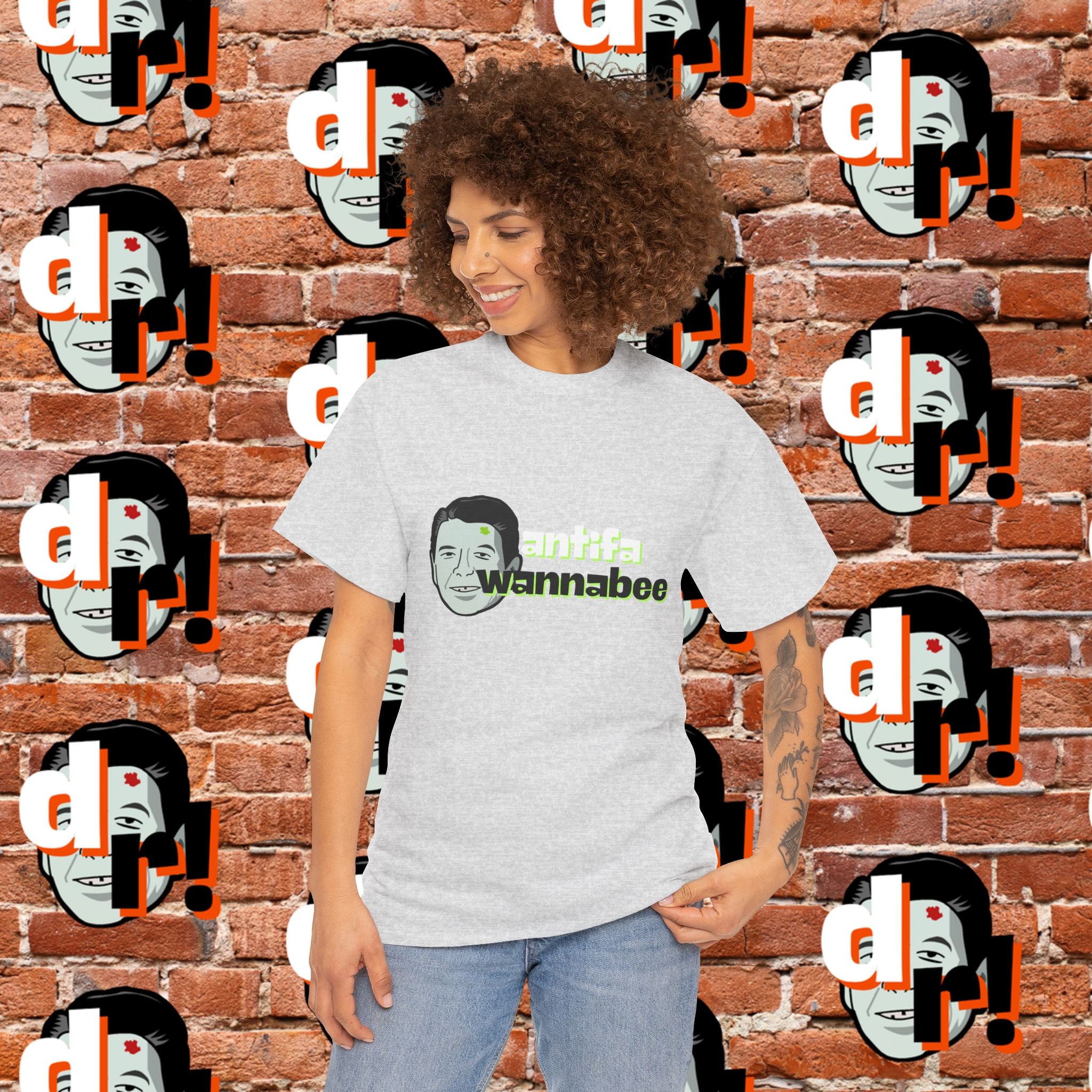 Antifa Wannabe (Lime) Unisex Heavy Cotton Tee