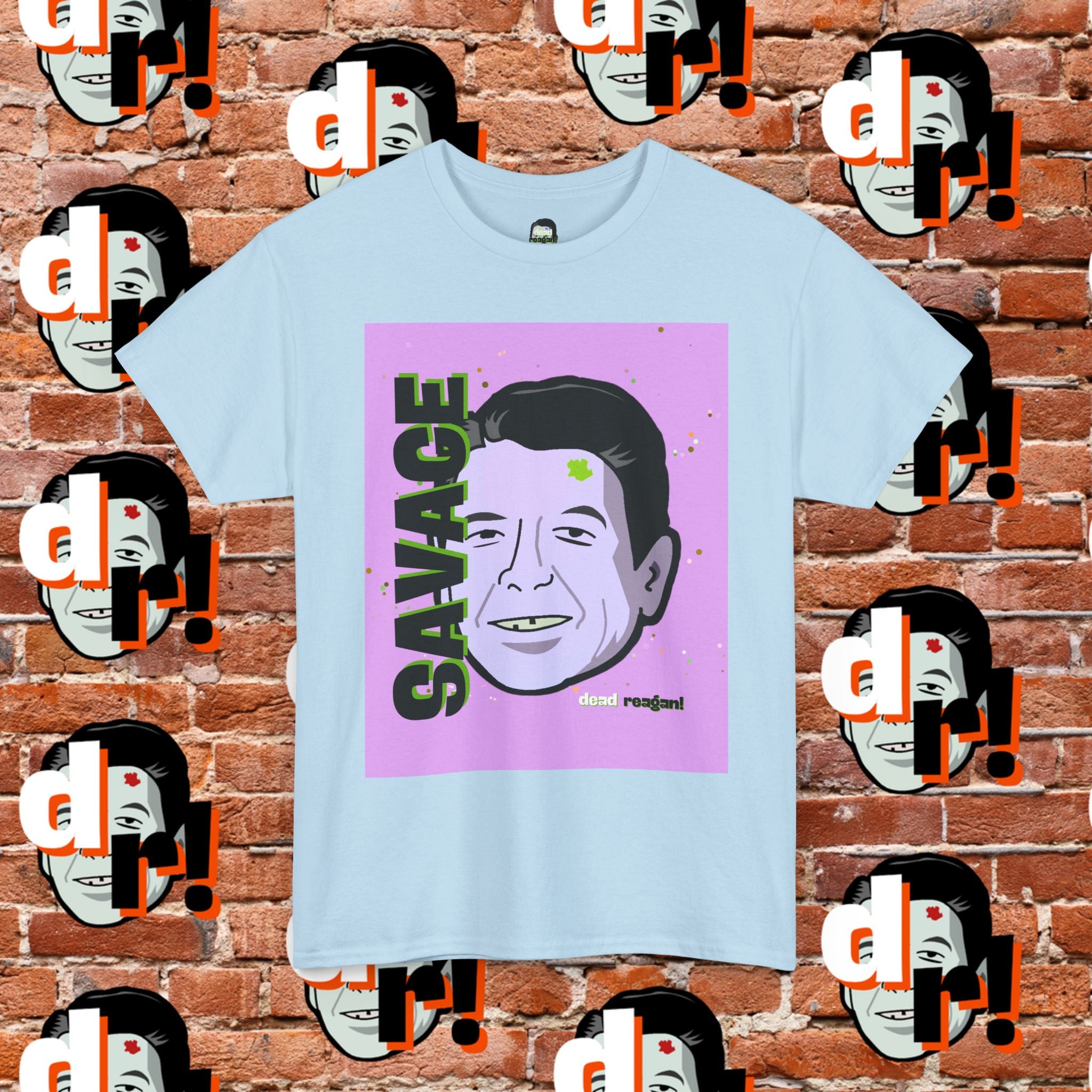Savage Dead Reagan Graphic Tee Lavender and Lime