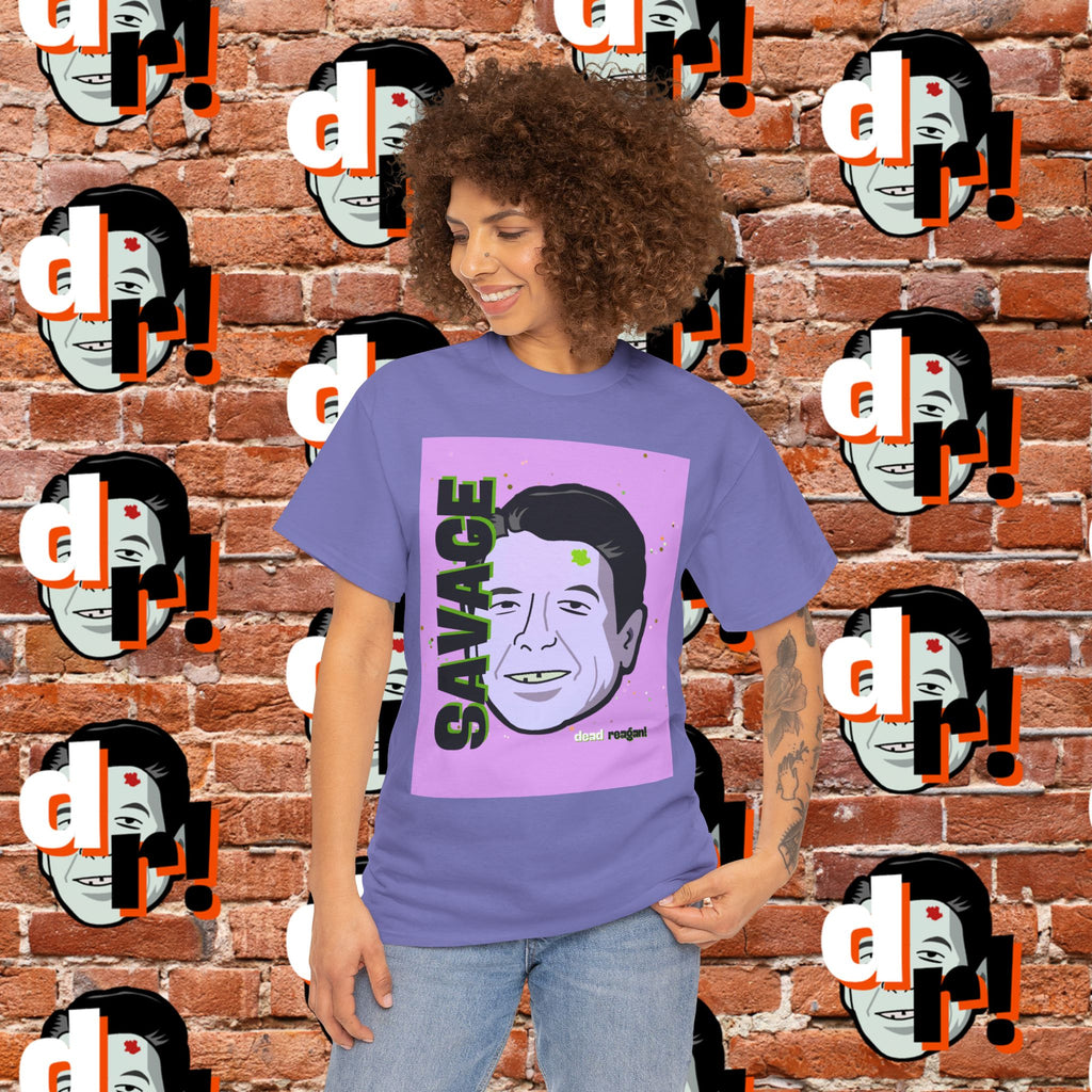 Savage Dead Reagan Graphic Tee Lavender and Lime