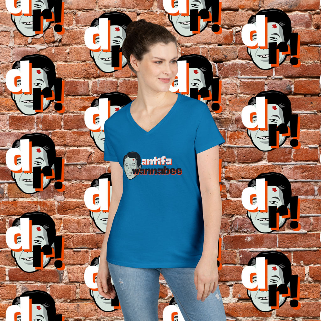 Antifa Wannabee Ladies' V-Neck T-Shirt