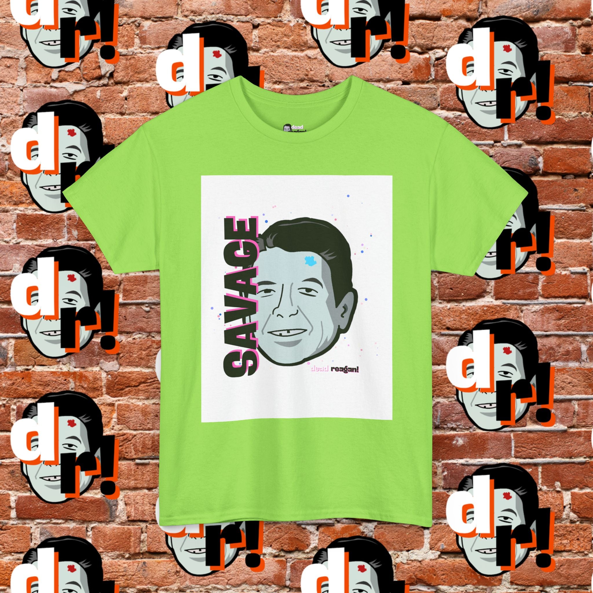 Savage Dead Reagan Graphic Tee White Pink