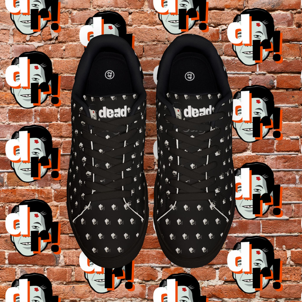Dead Reagan Monogram All Over (Black) Men's Low-Top Pleather Sneakers