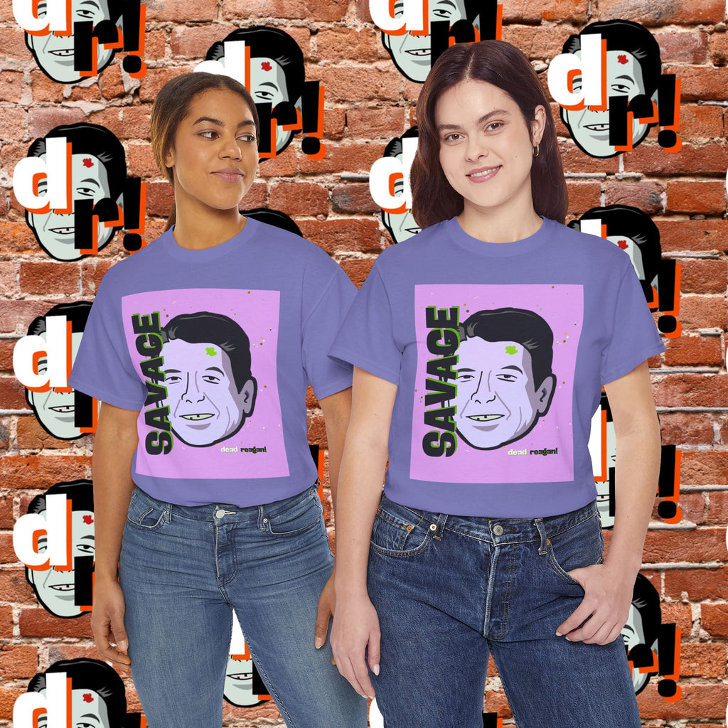Savage Dead Reagan Graphic Tee Lavender and Lime