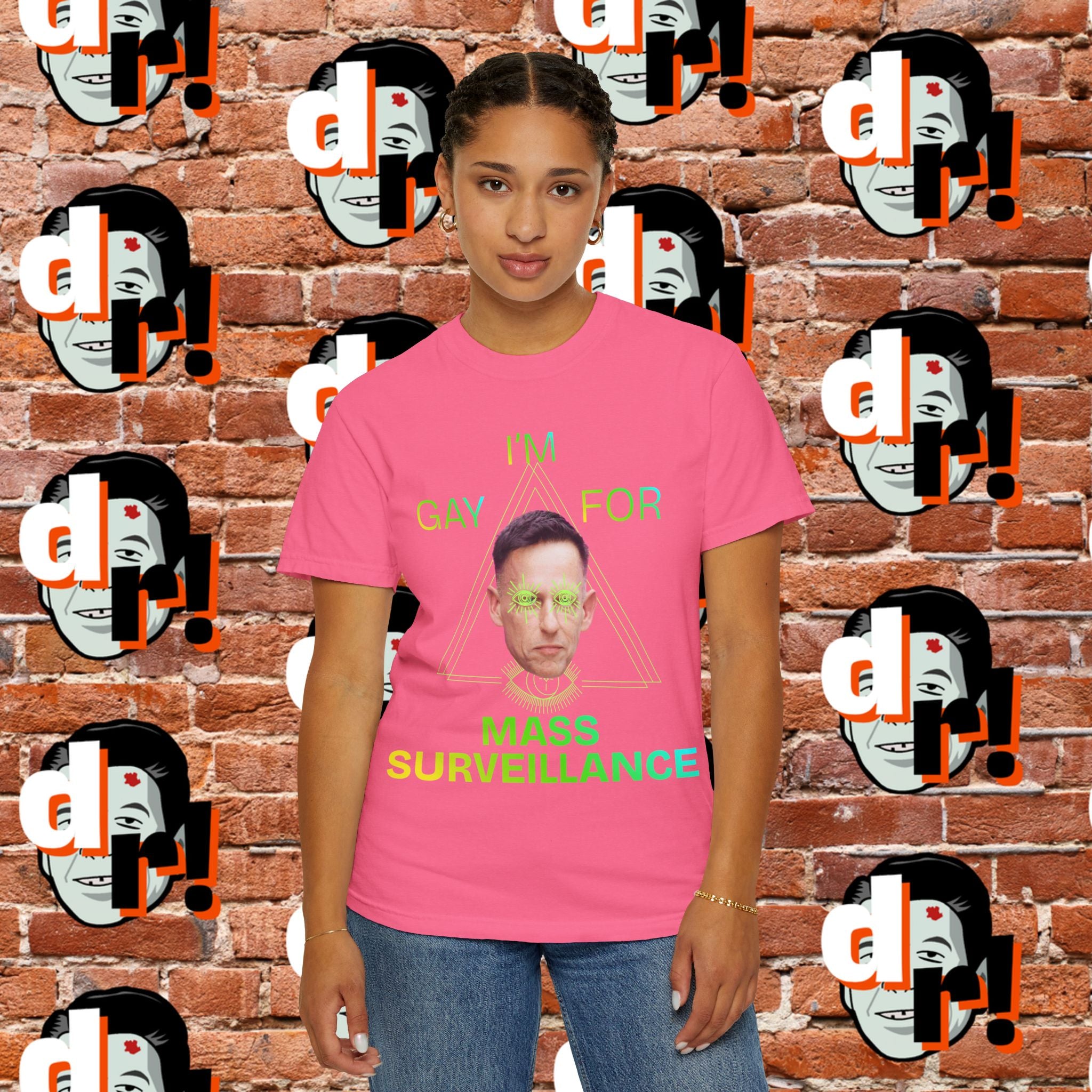 Gay for Mass Surveillance (Lime) Cotton T- Shirt