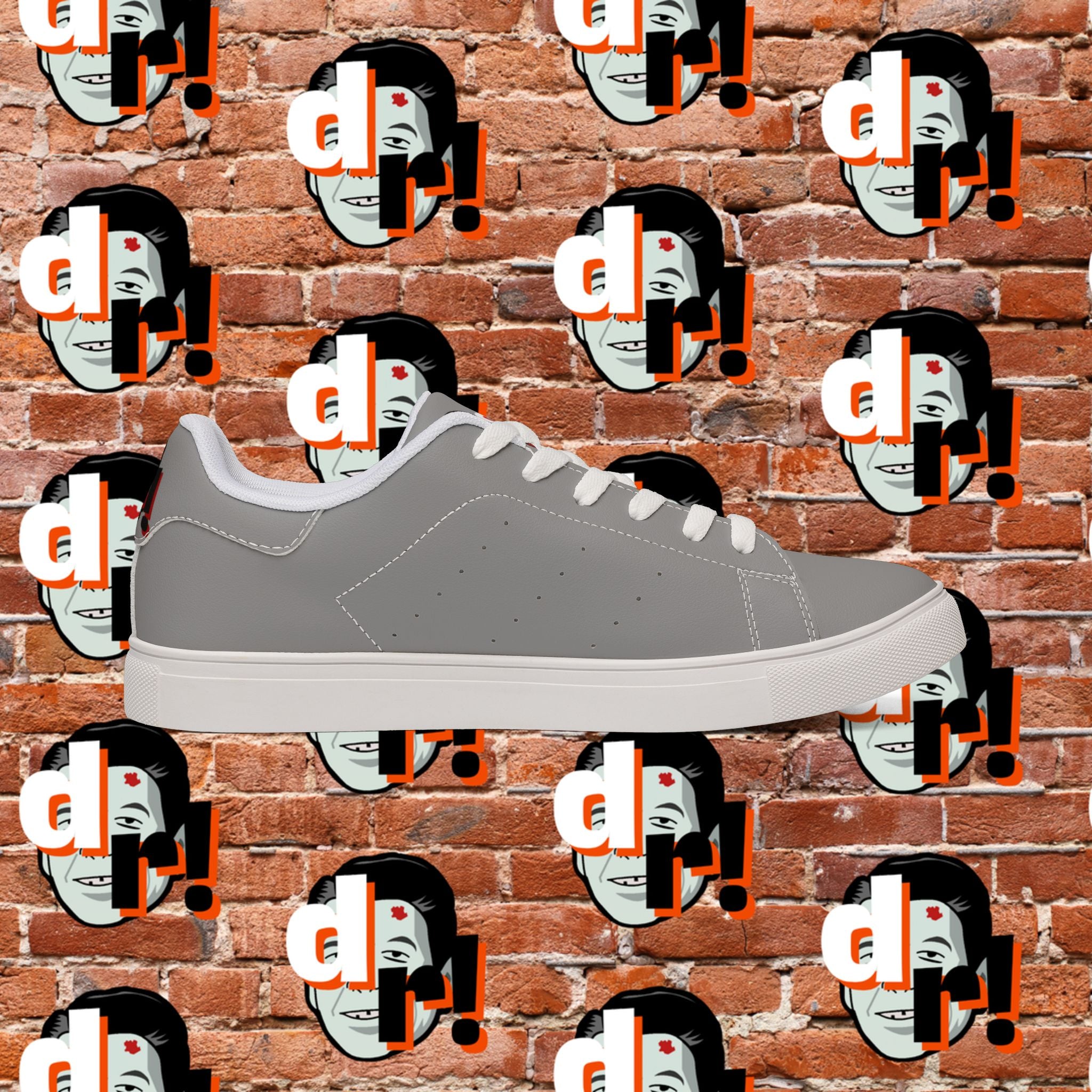 Dead Reagan (Red/Gray) Men's Low-Top Pleather Sneakers