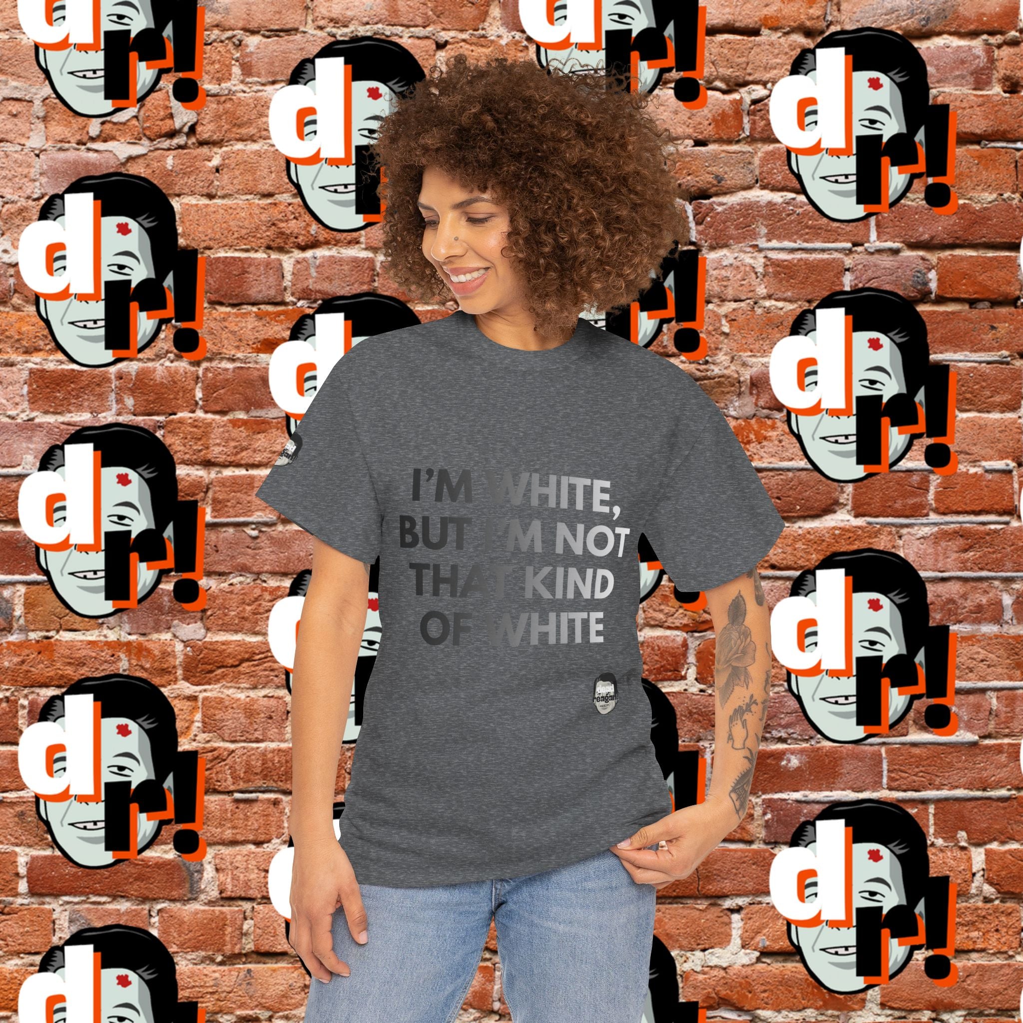 I’m White Buy… (B/W Gradient Letter) Unisex Heavy Cotton Tee