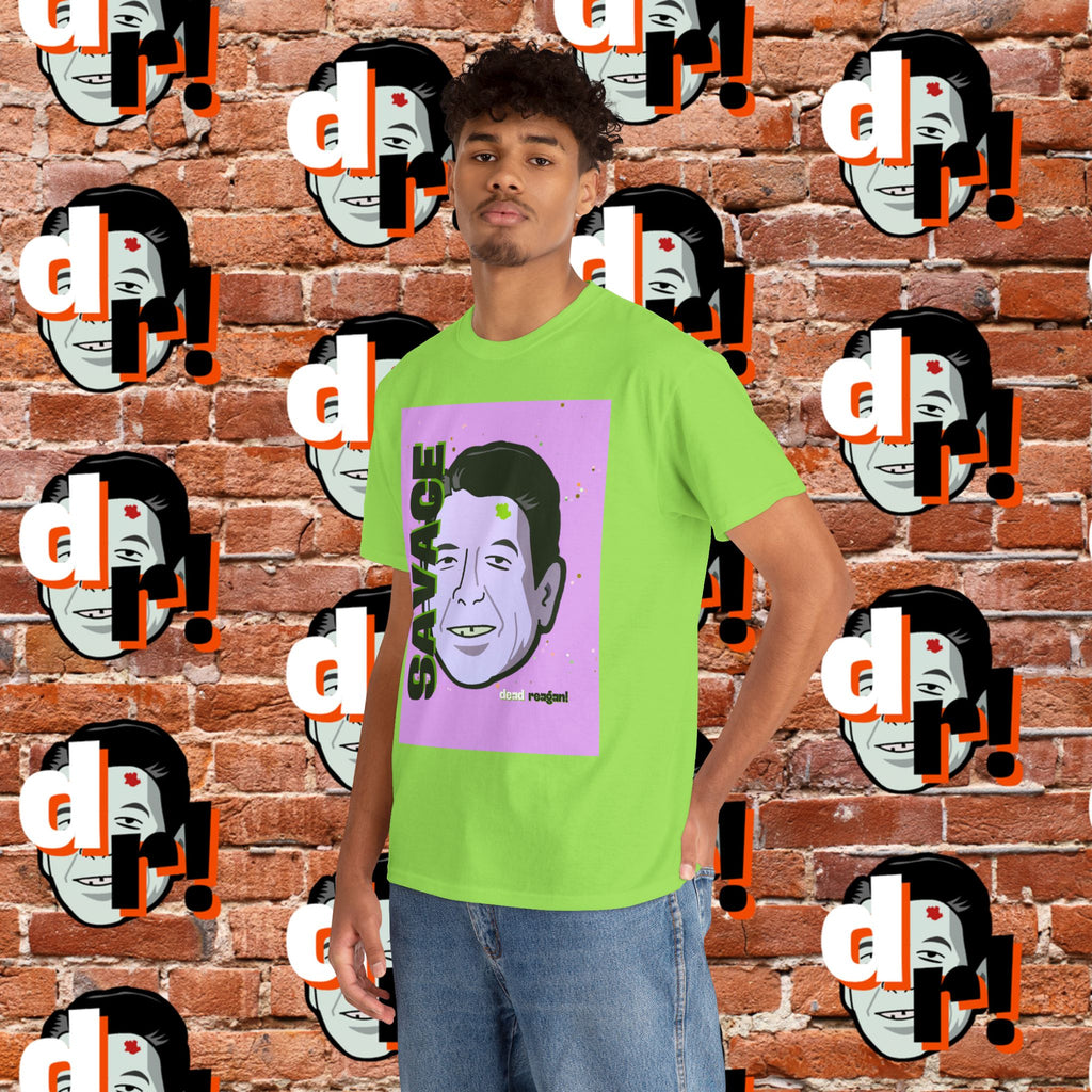 Savage Dead Reagan Graphic Tee Lavender and Lime