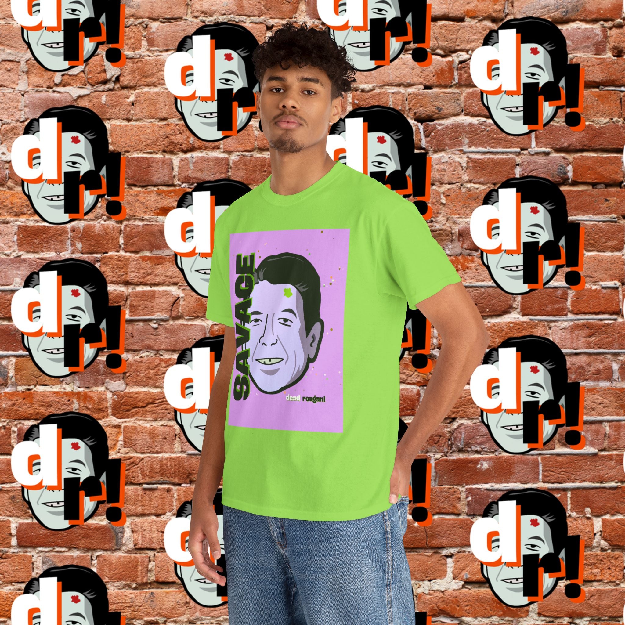 Savage Dead Reagan Graphic Tee Lavender and Lime