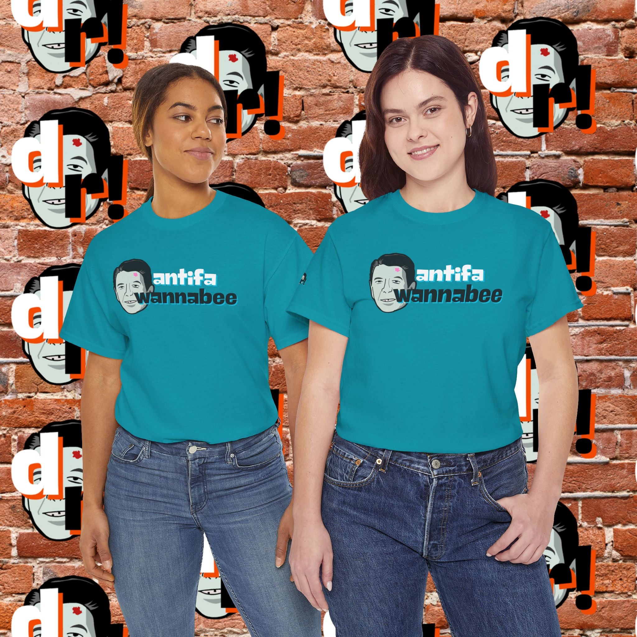 Antifa Wannabee (Teal) Unisex Heavy Cotton Tee