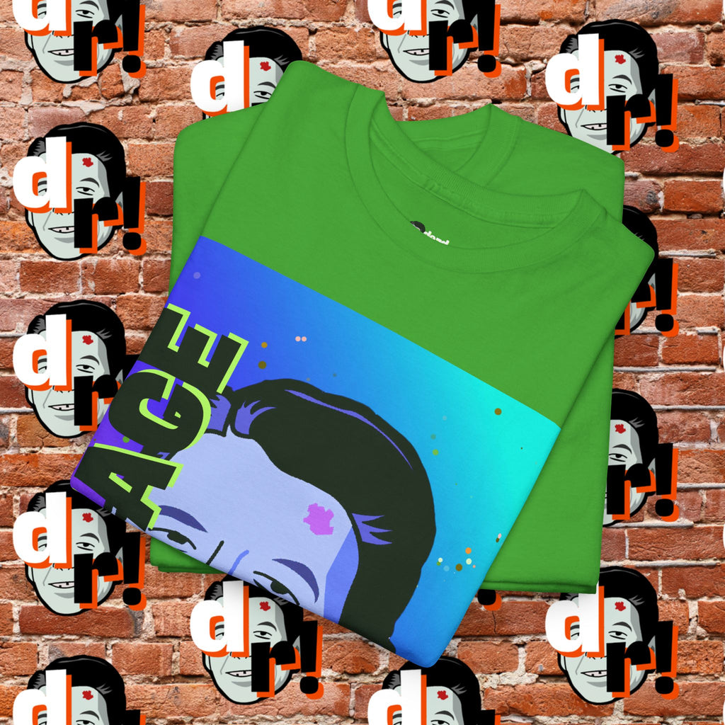 Savage Dead Reagan Graphic Tee Teal and Pink Gradient