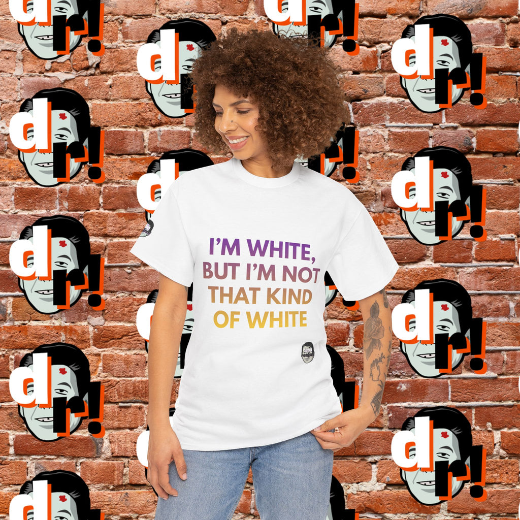 I’m White But… (Purple/Yellow Gradient Letter) Unisex Heavy Cotton Tee