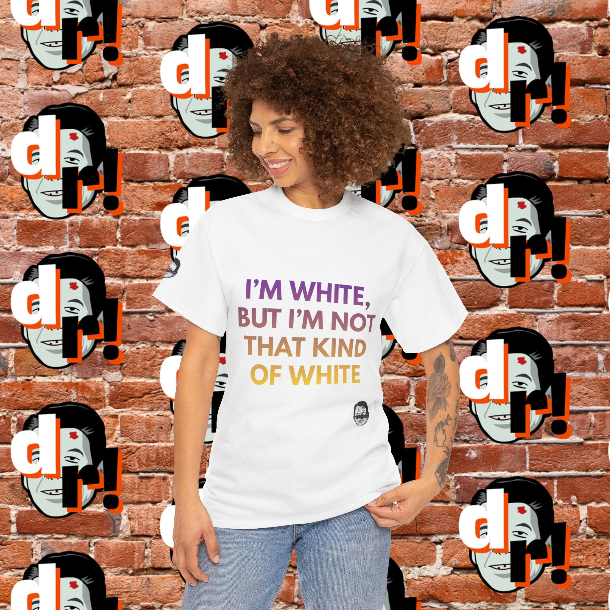 I’m White But… (Purple/Yellow Gradient Letter) Unisex Heavy Cotton Tee