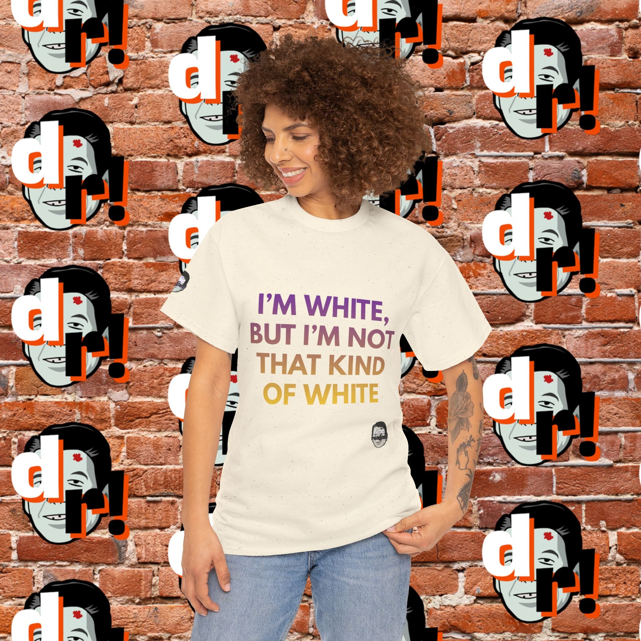 I’m White But… (Purple/Yellow Gradient Letter) Unisex Heavy Cotton Tee