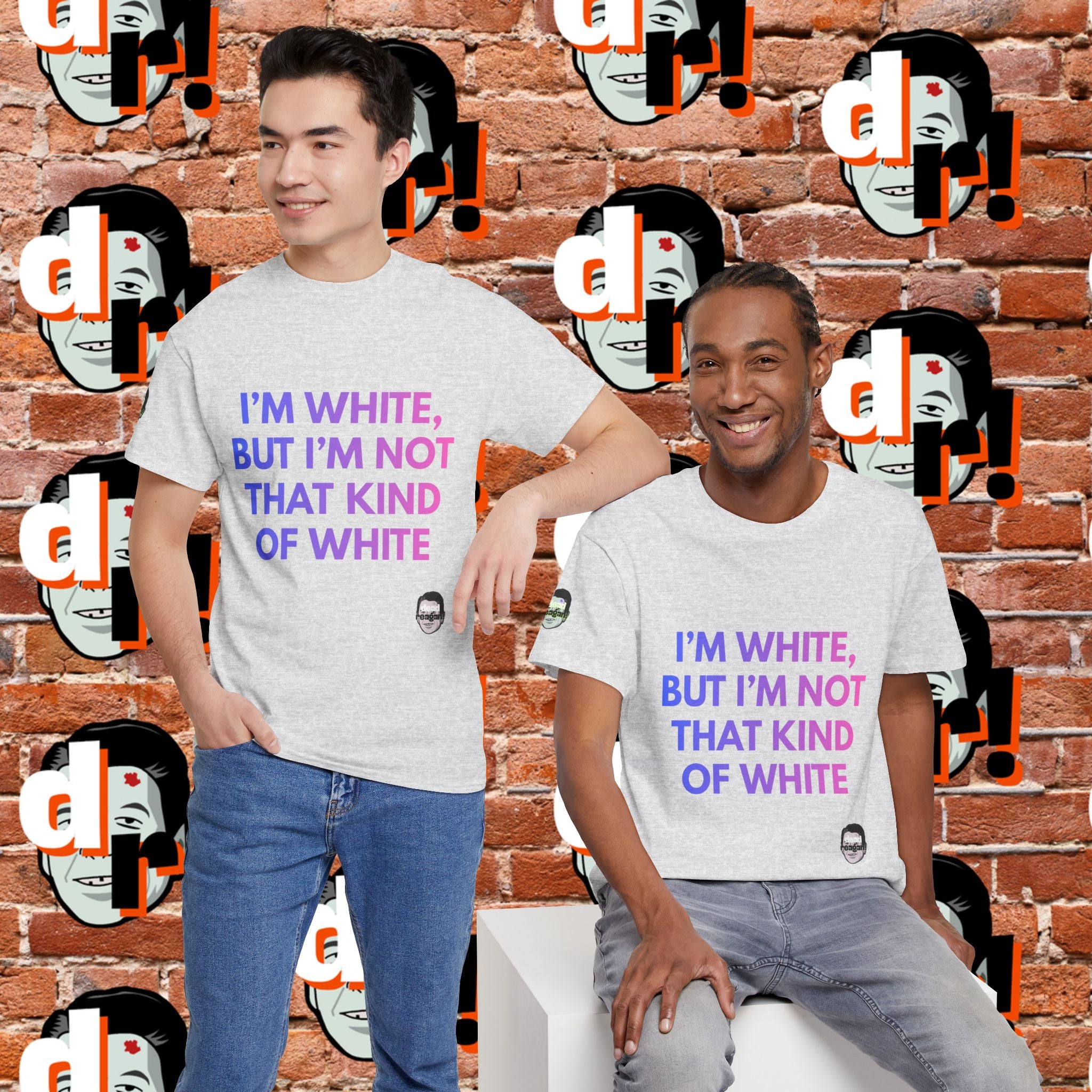I’m White But… (Pink/Blue Gradient Letter) Unisex Heavy Cotton Tee