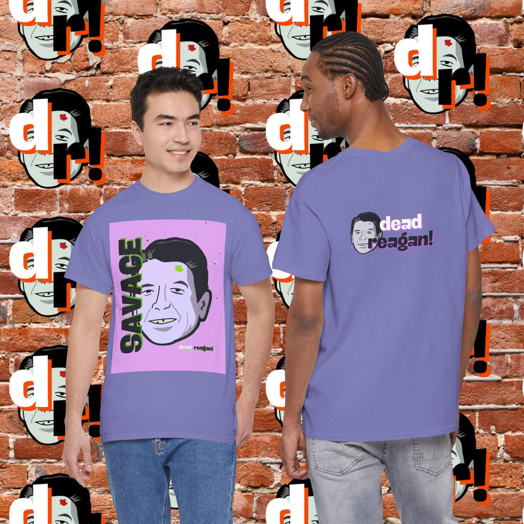 Savage Dead Reagan Graphic Tee Lavender and Lime