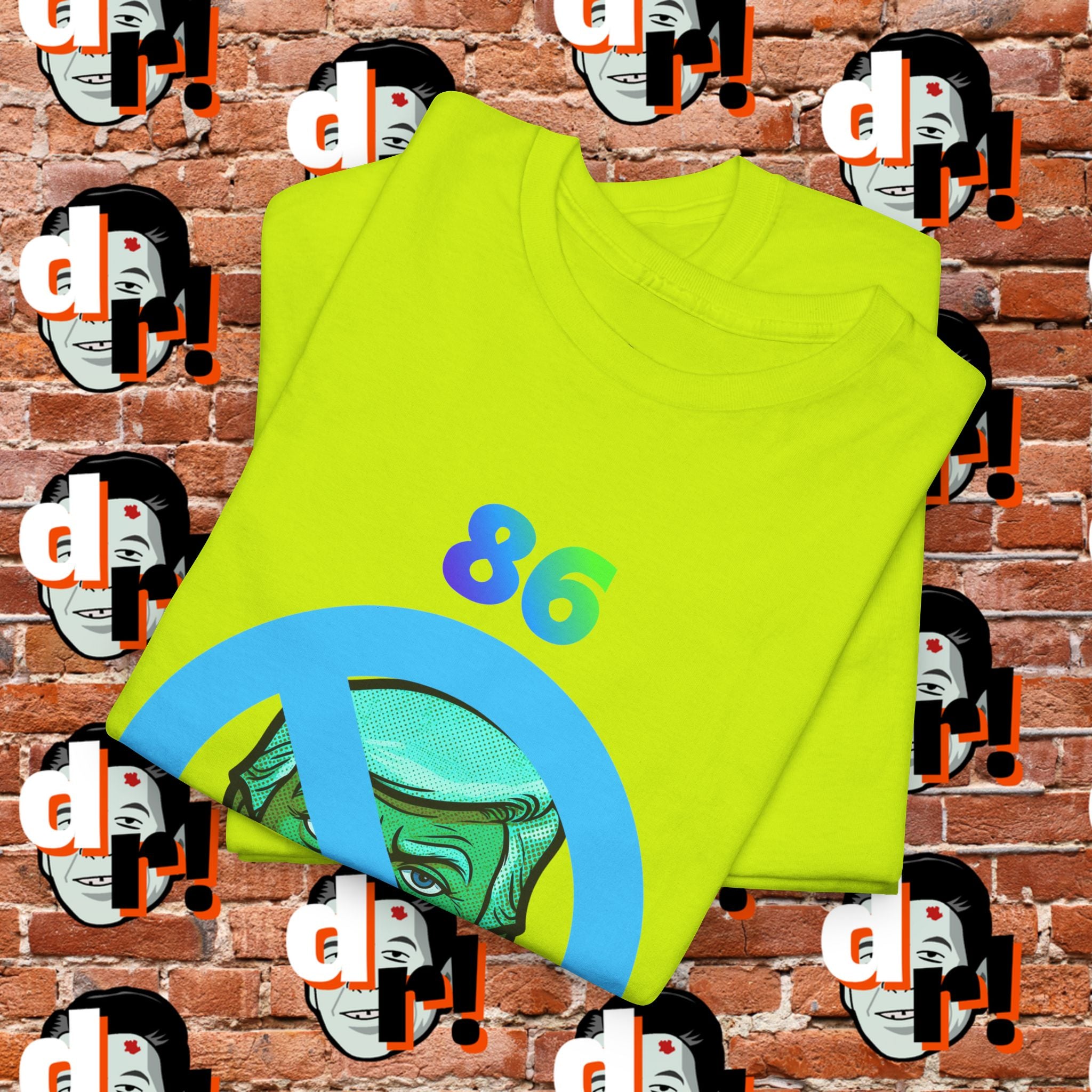 86/47 Lime & Blue Unisex Heavy Cotton Tee