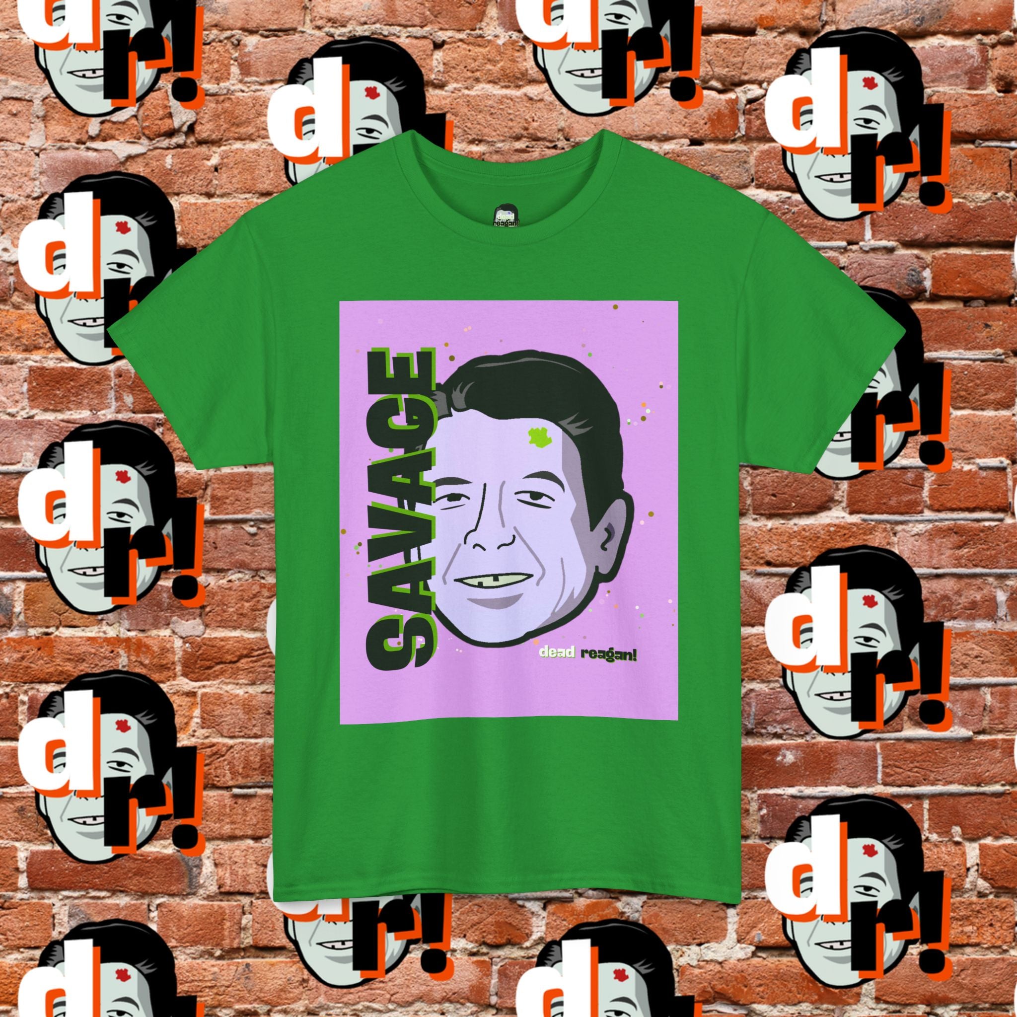 Savage Dead Reagan Graphic Tee Lavender and Lime