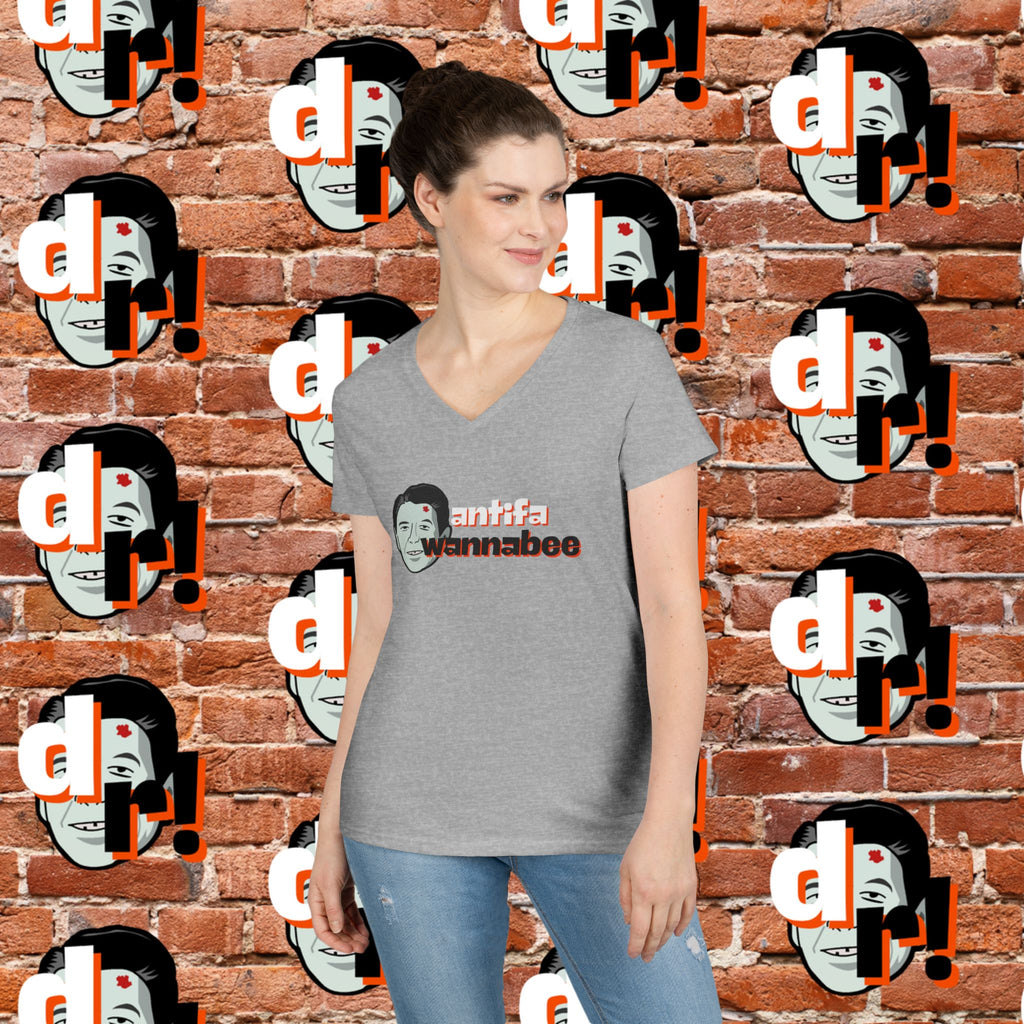 Antifa Wannabee Ladies' V-Neck T-Shirt