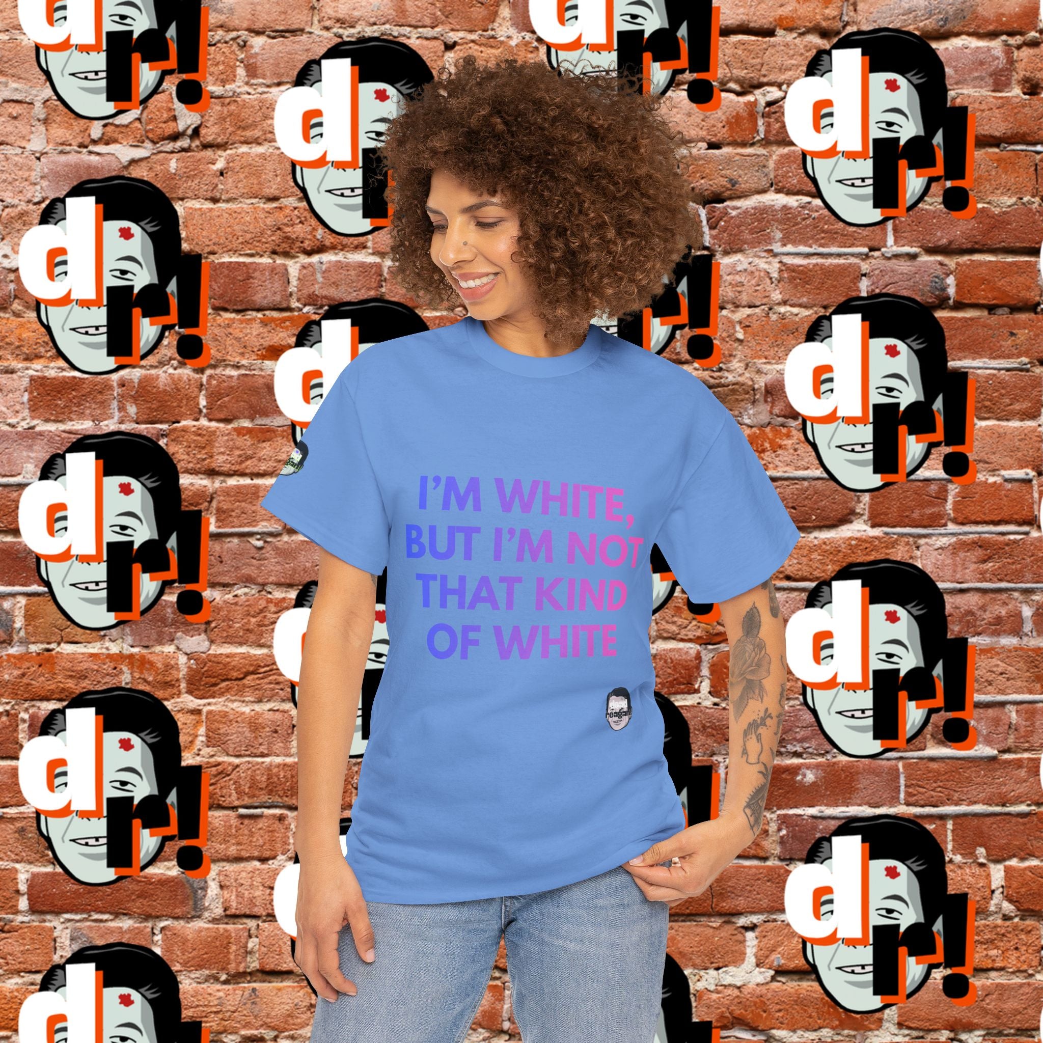 I’m White But… (Pink/Blue Gradient Letter) Unisex Heavy Cotton Tee