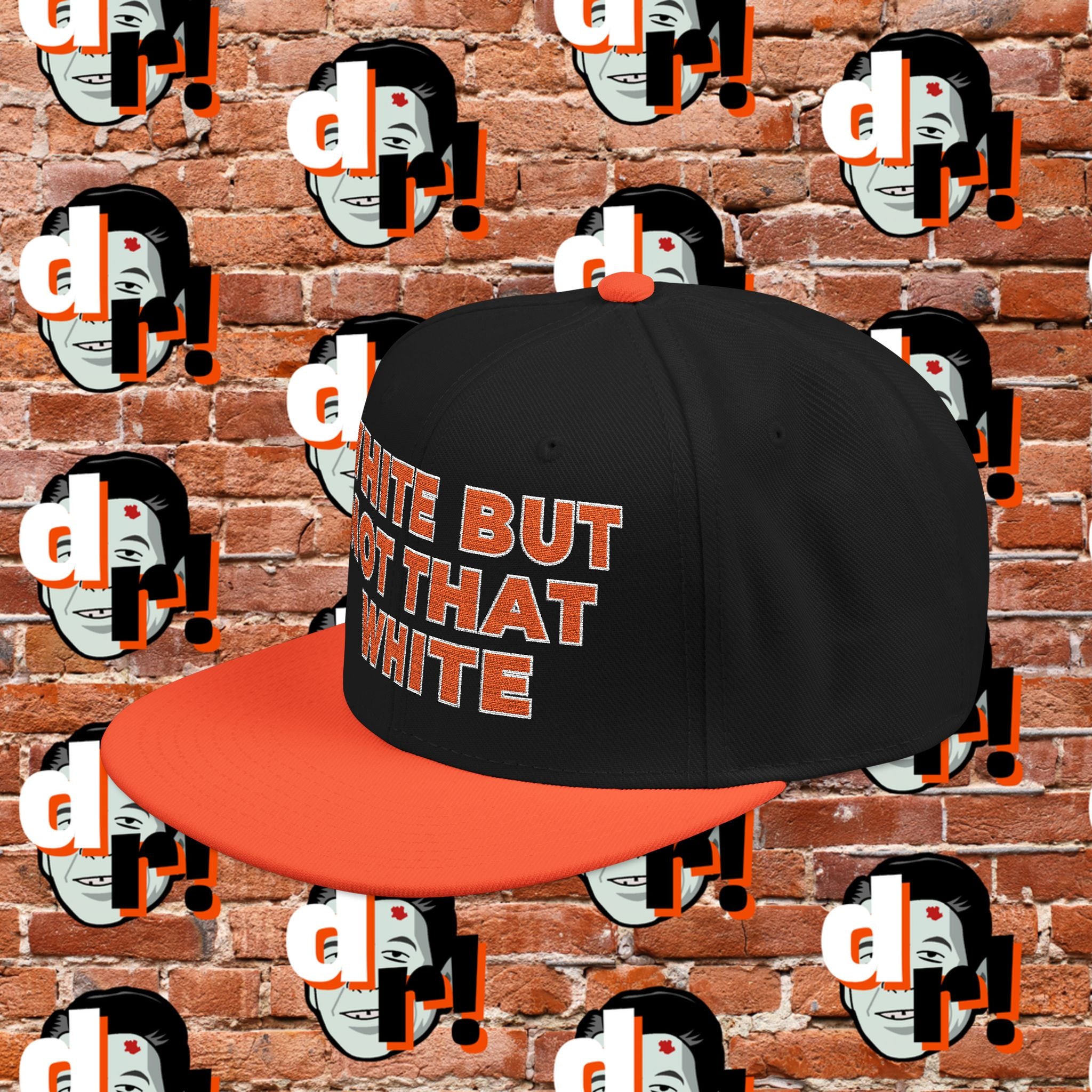 White But Not That White (Orange Letter w/o) Snapback