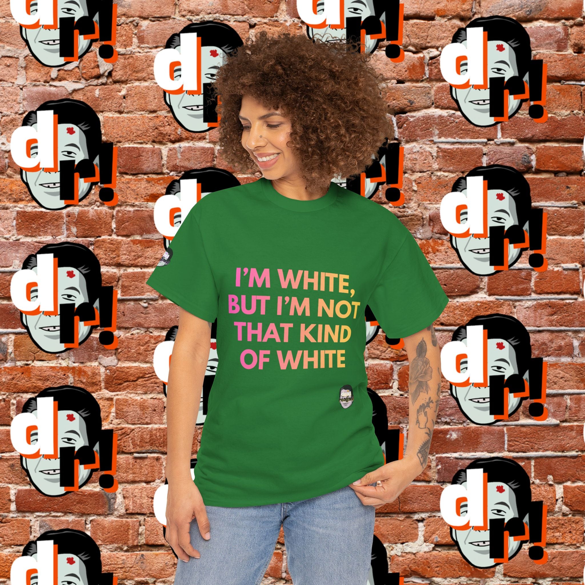 I’m White But… (Pink/Yellow Gradient Letter) Unisex Heavy Cotton Tee