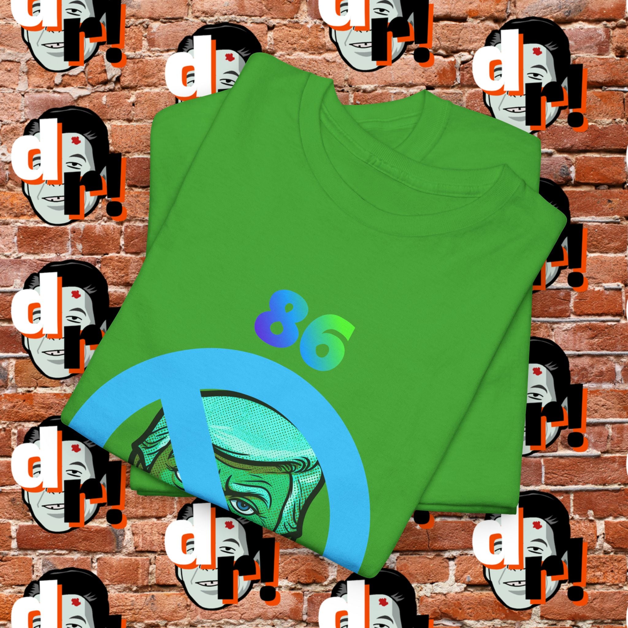 86/47 Lime & Blue Unisex Heavy Cotton Tee