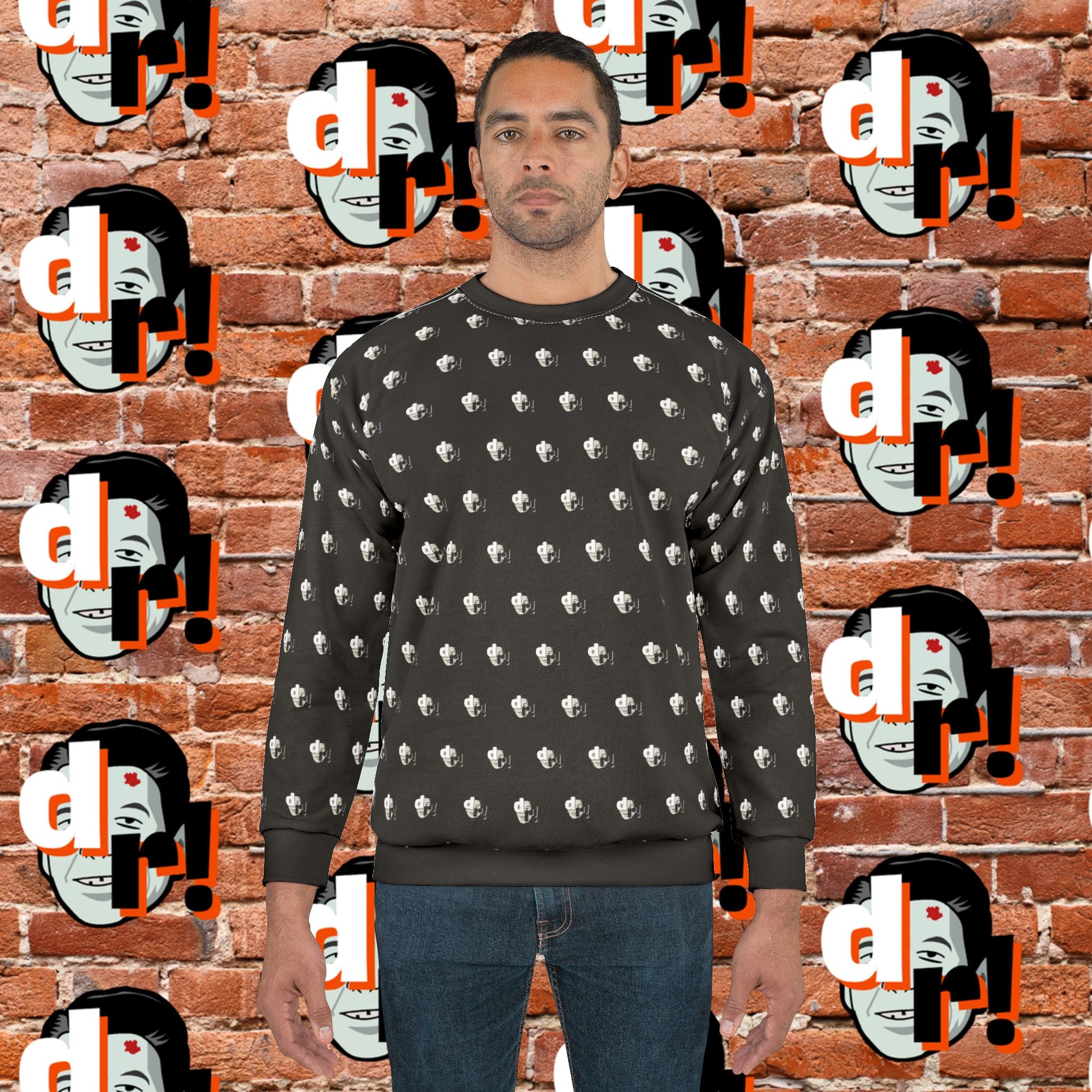 Dead Reagan Monogram Logo Print Crewneck Sweatshirt