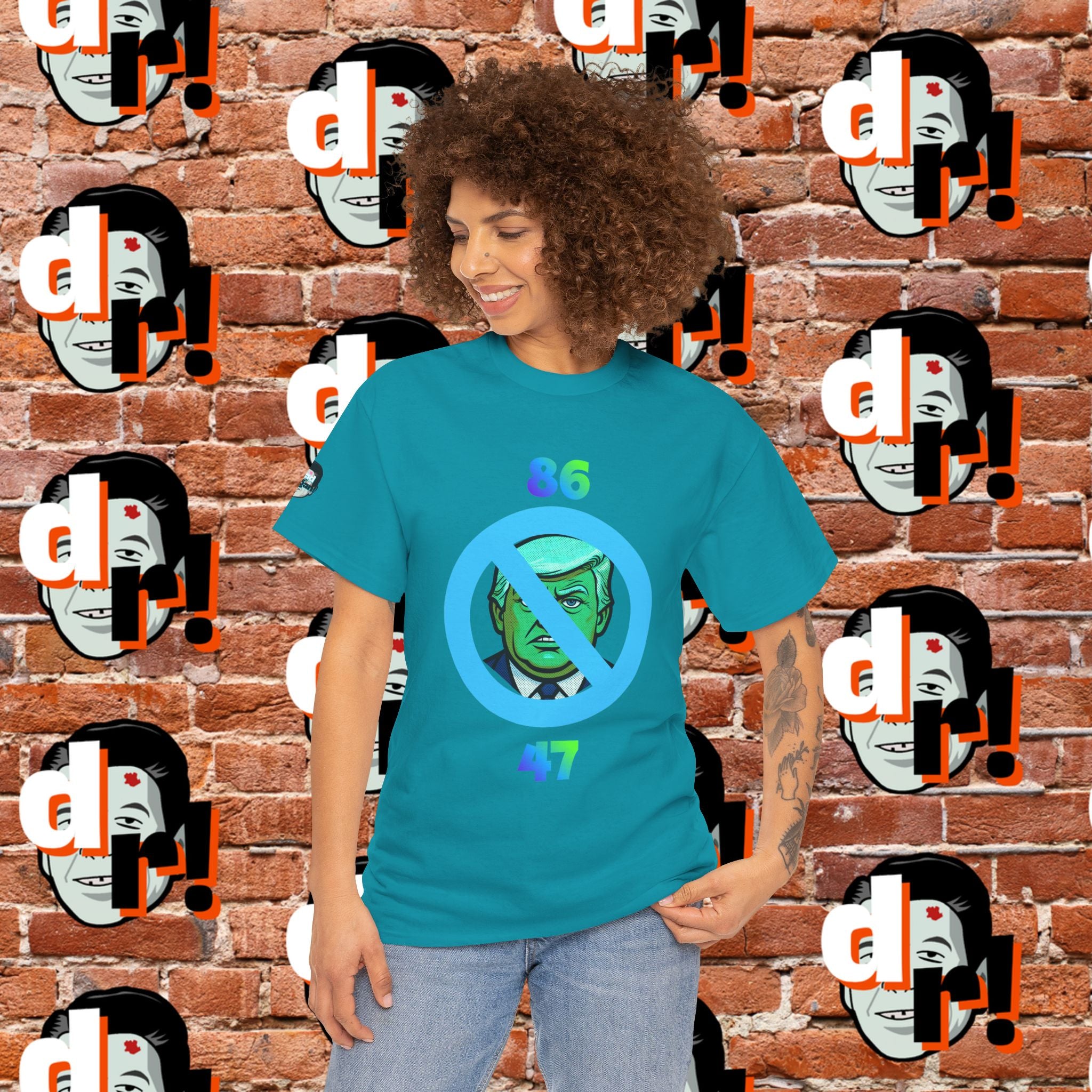 86/47 Lime & Blue Unisex Heavy Cotton Tee