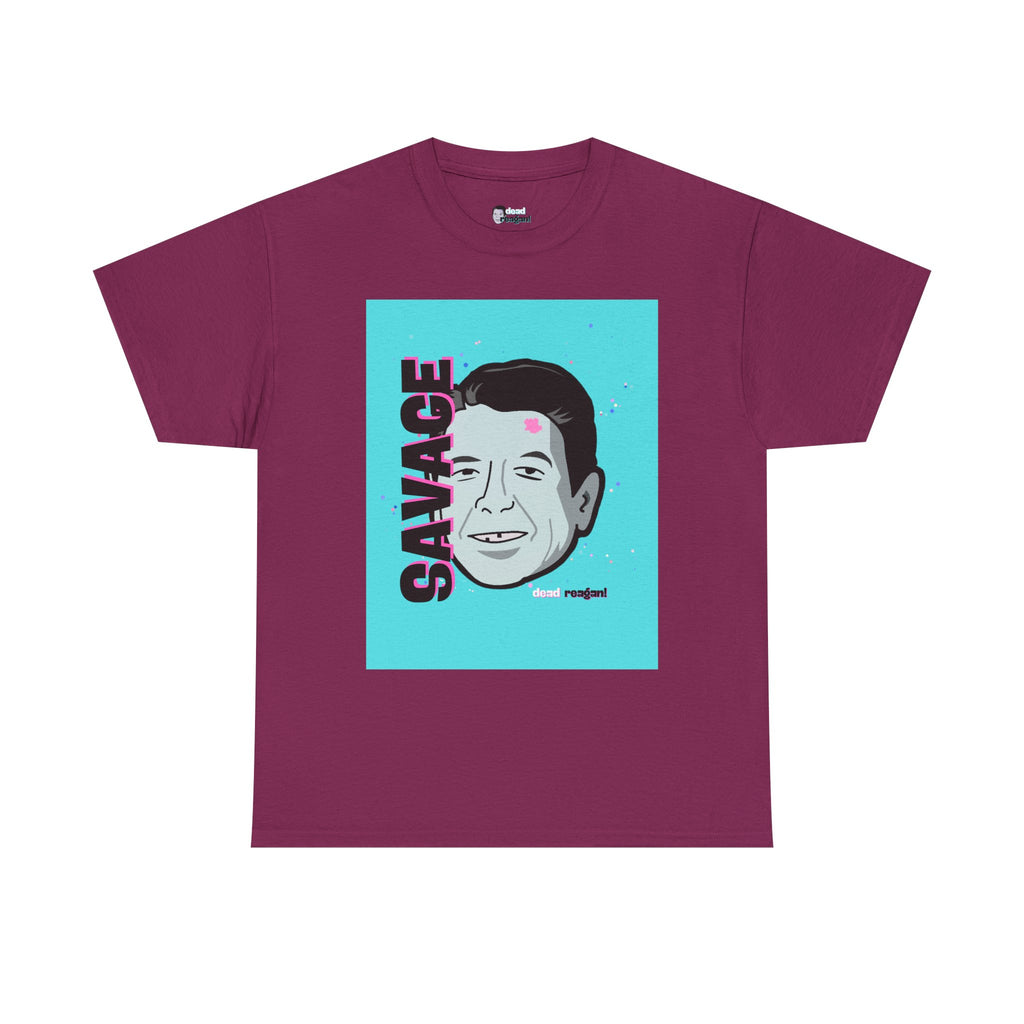 Savage Dead Reagan Graphic Tee Teal and Pink