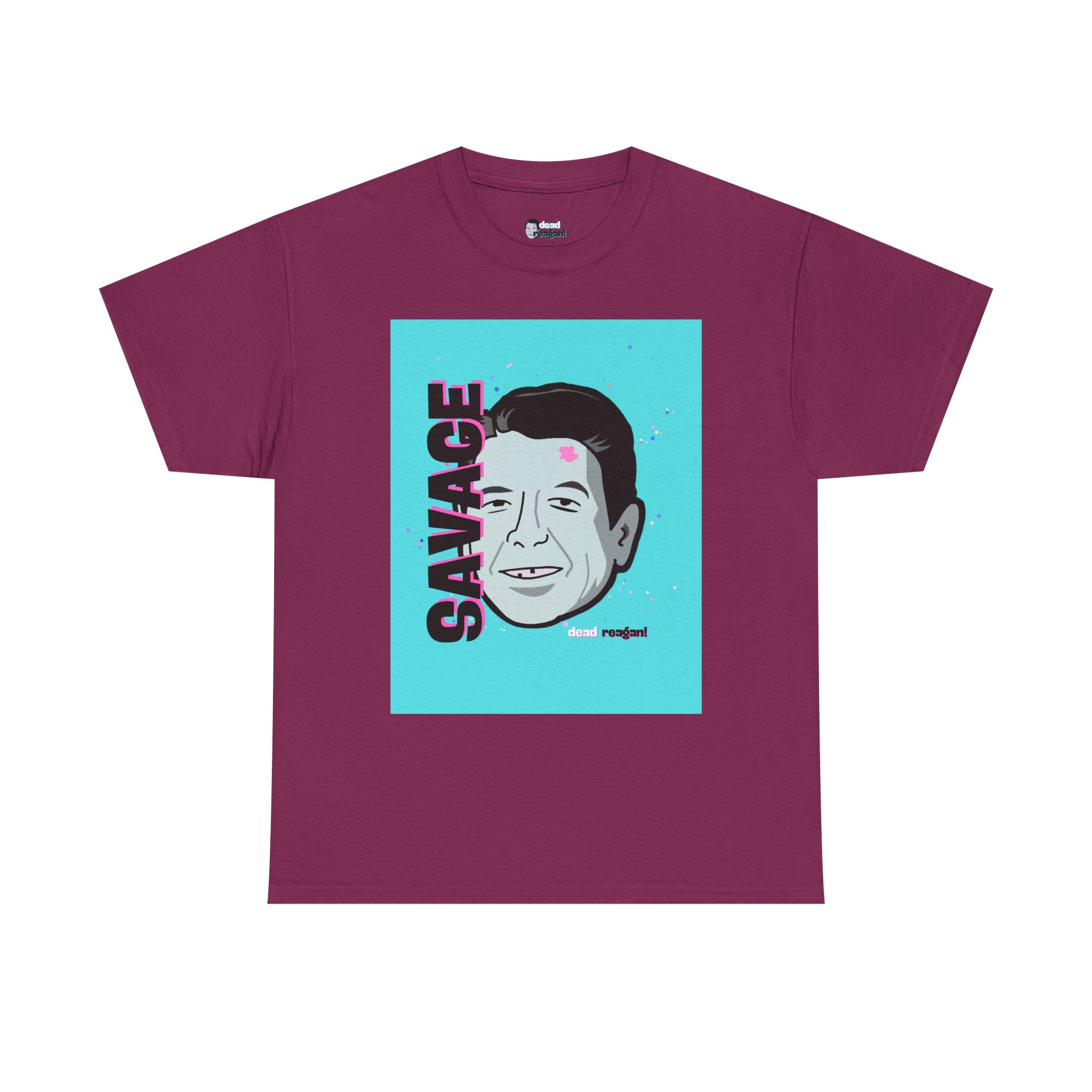 Savage Dead Reagan Graphic Tee Teal and Pink