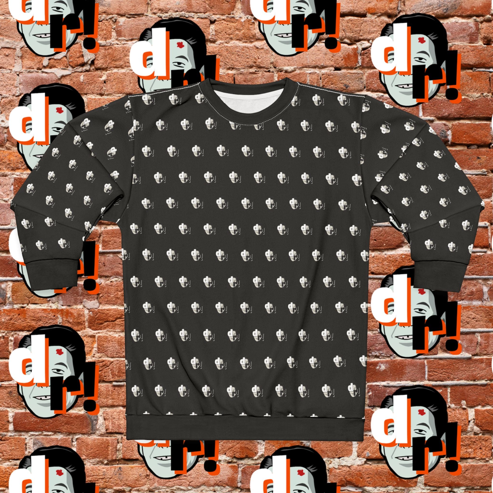Dead Reagan Monogram Logo Print Crewneck Sweatshirt