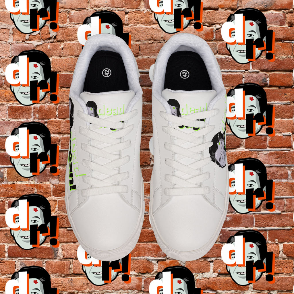 Dead Reagan (Lime) Men's Low-Top Pleather Sneakers