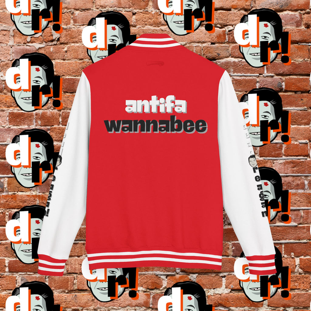 Antifa Wannabee Graphic Varsity Jacket