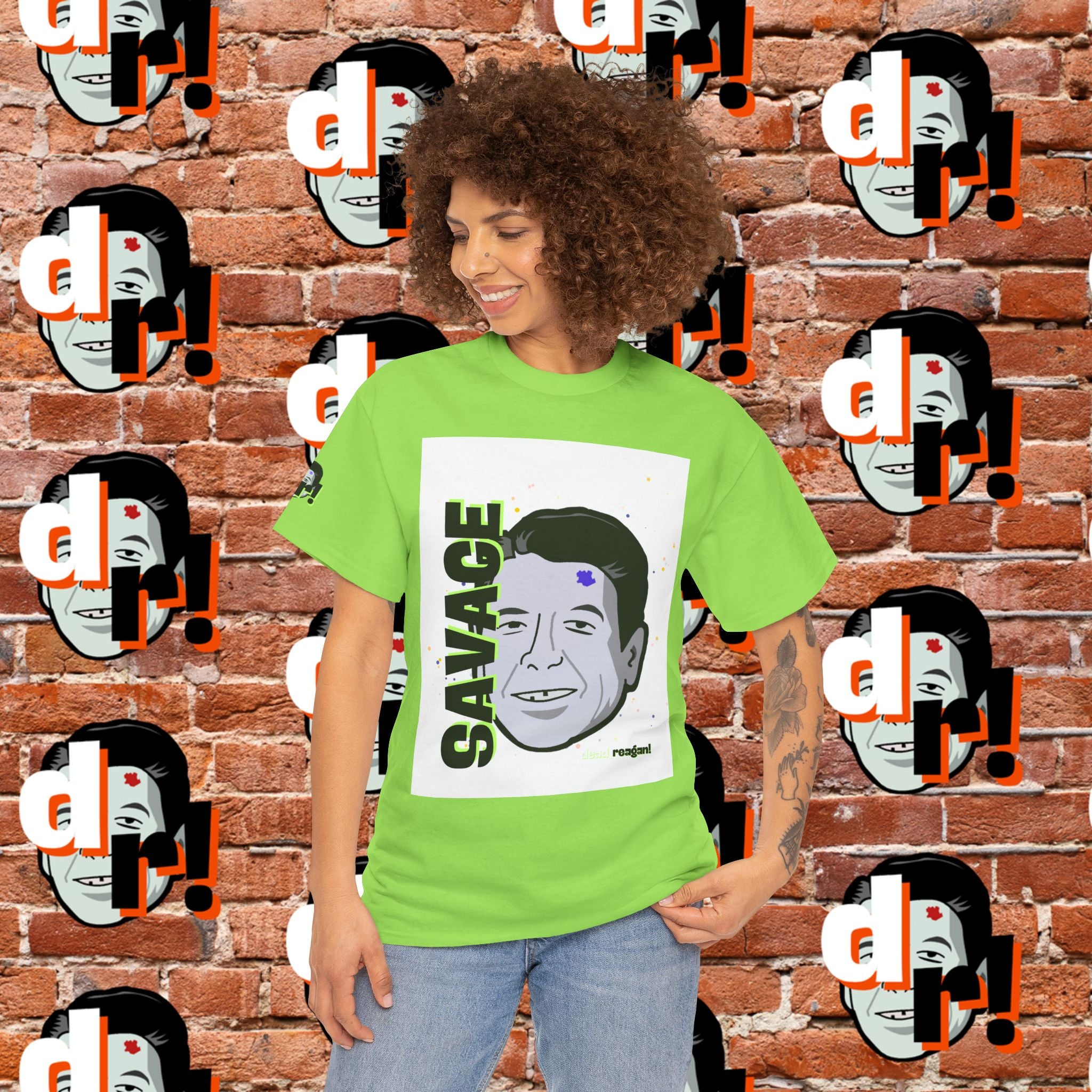 Savage Dead Reagan Graphic Tee Lime