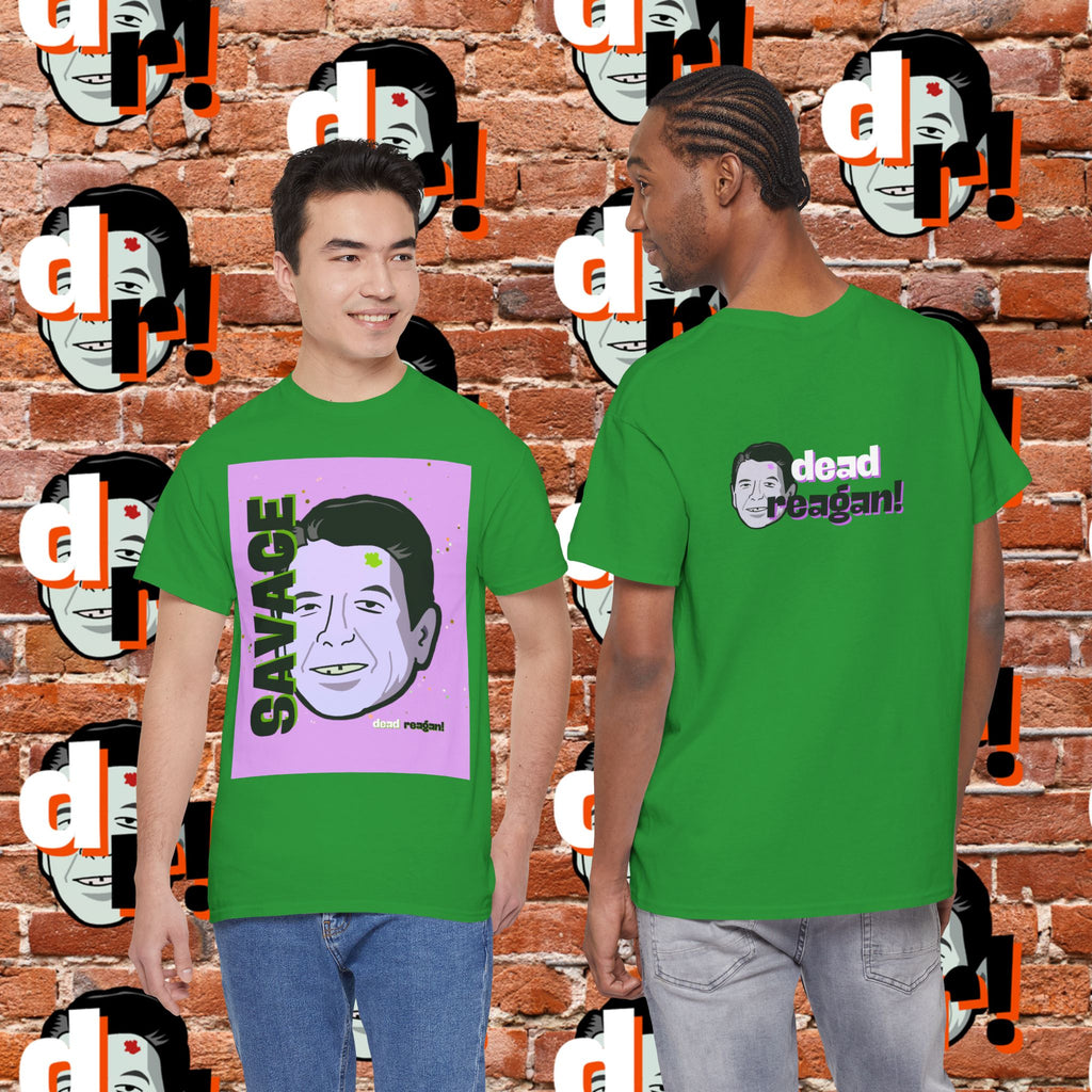 Savage Dead Reagan Graphic Tee Lavender and Lime