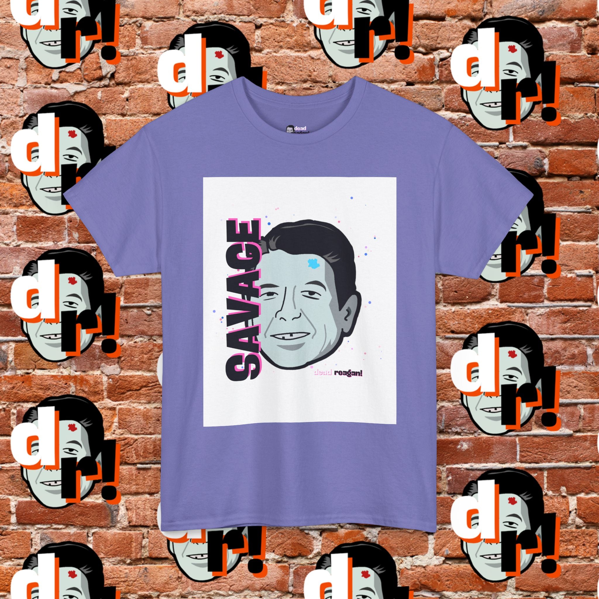 Savage Dead Reagan Graphic Tee White Pink
