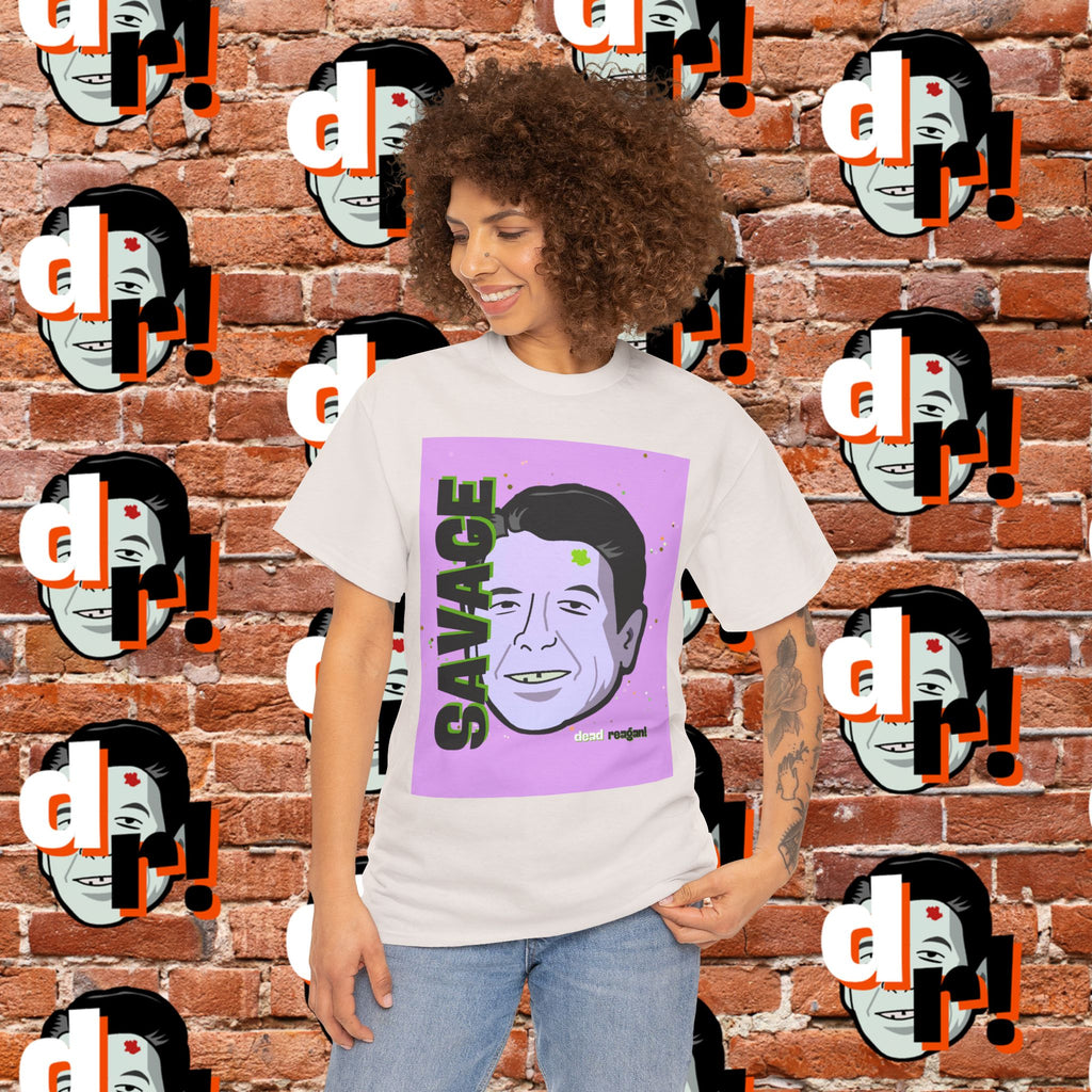 Savage Dead Reagan Graphic Tee Lavender and Lime