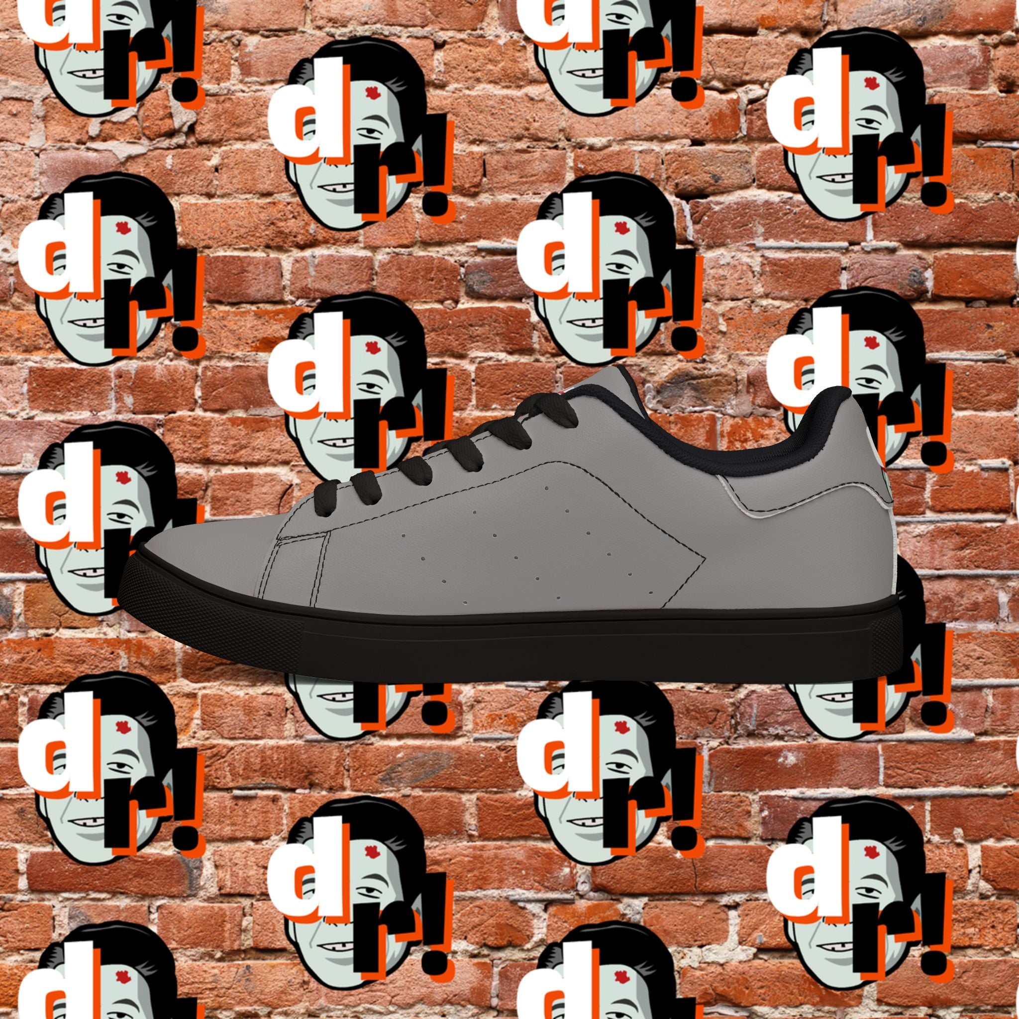 Dead Reagan (Red/Gray) Men's Low-Top Pleather Sneakers