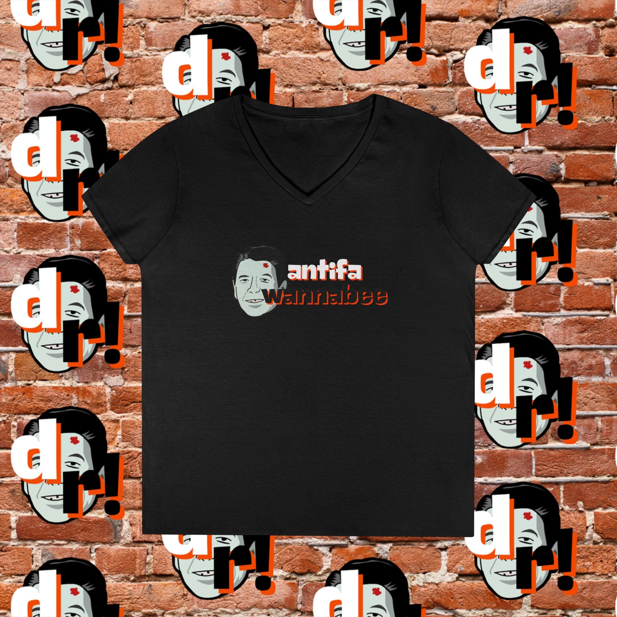 Antifa Wannabee Ladies' V-Neck T-Shirt