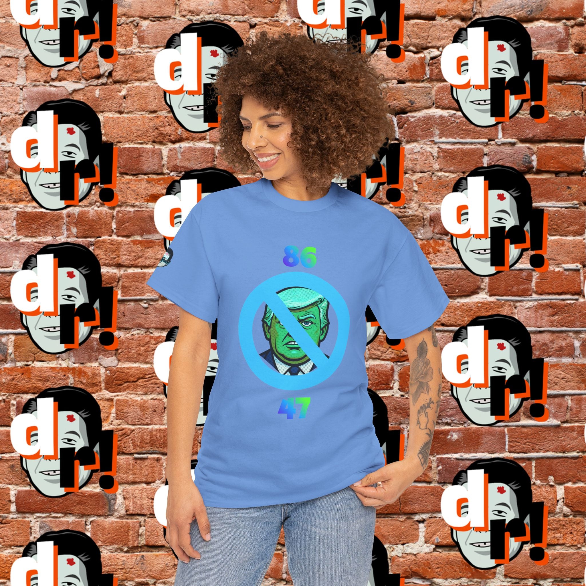 86/47 Lime & Blue Unisex Heavy Cotton Tee